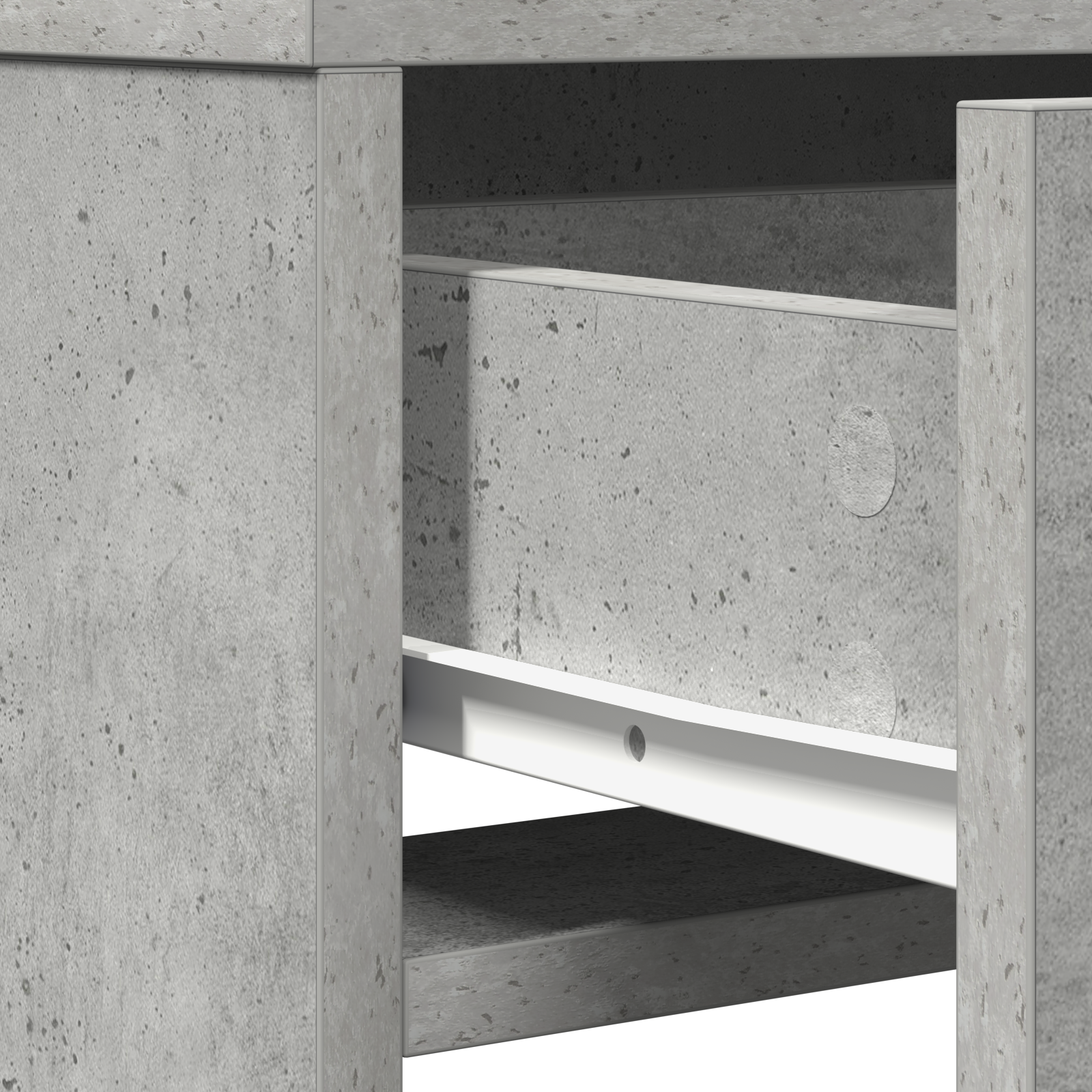 Dressing Table with LED Lights - Concrete Grey, 50 x 41 x 135 cm - Image 10