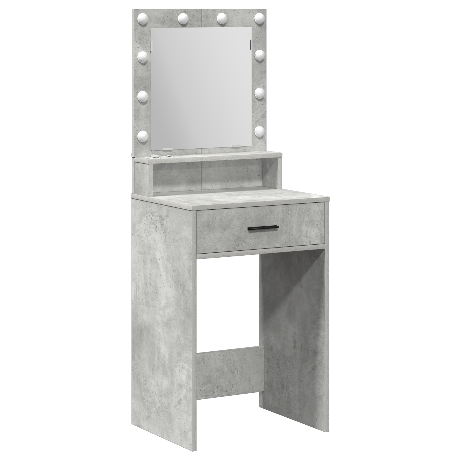 Dressing Table with LED Lights - Concrete Grey, 50 x 41 x 135 cm - Image 2