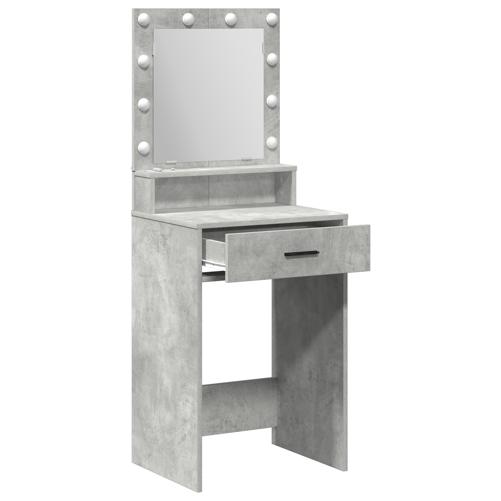 Dressing Table with LED Lights - Concrete Grey, 50 x 41 x 135 cm - Image 4