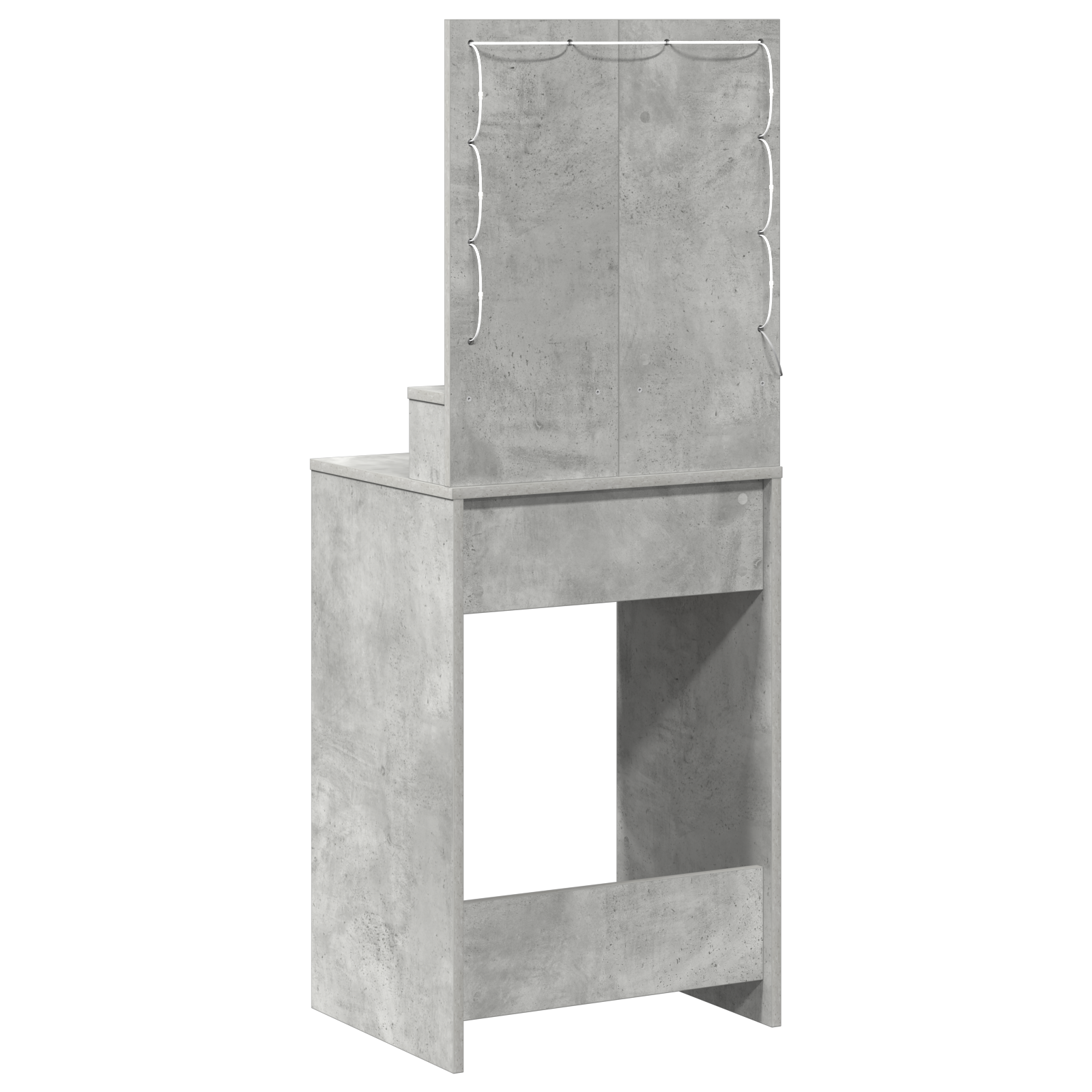 Dressing Table with LED Lights - Concrete Grey, 50 x 41 x 135 cm - Image 7