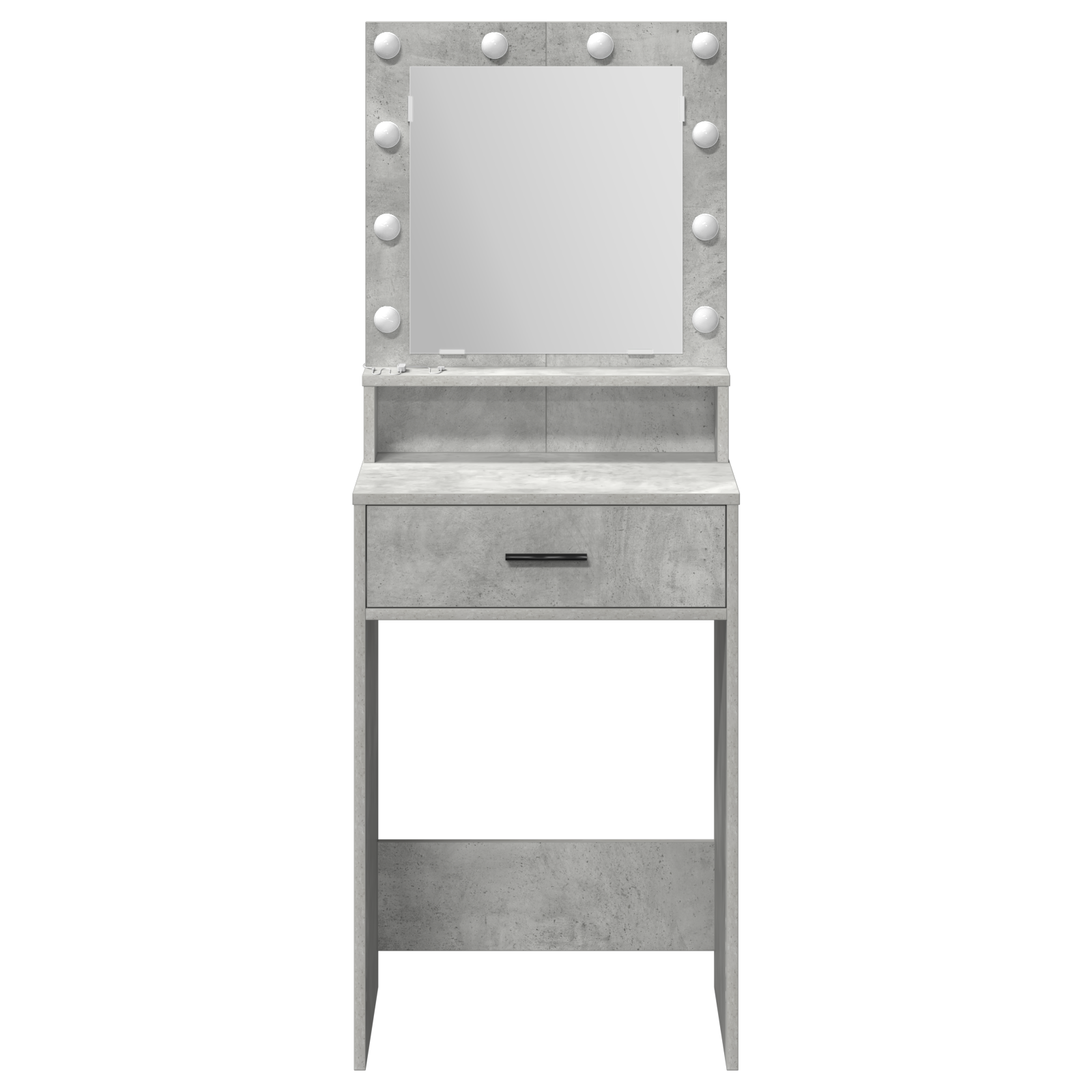 Dressing Table with LED Lights - Concrete Grey, 50 x 41 x 135 cm - Image 5