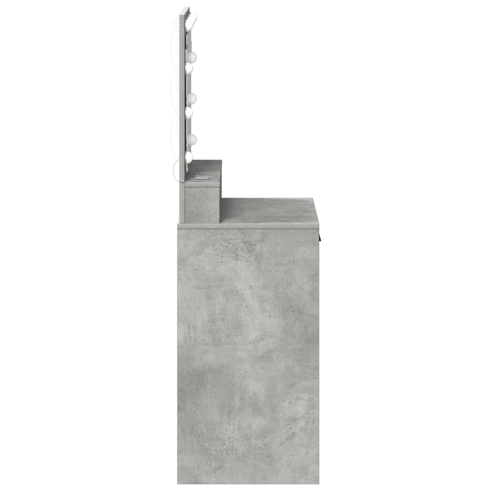 Dressing Table with LED Lights - Concrete Grey, 50 x 41 x 135 cm - Image 6