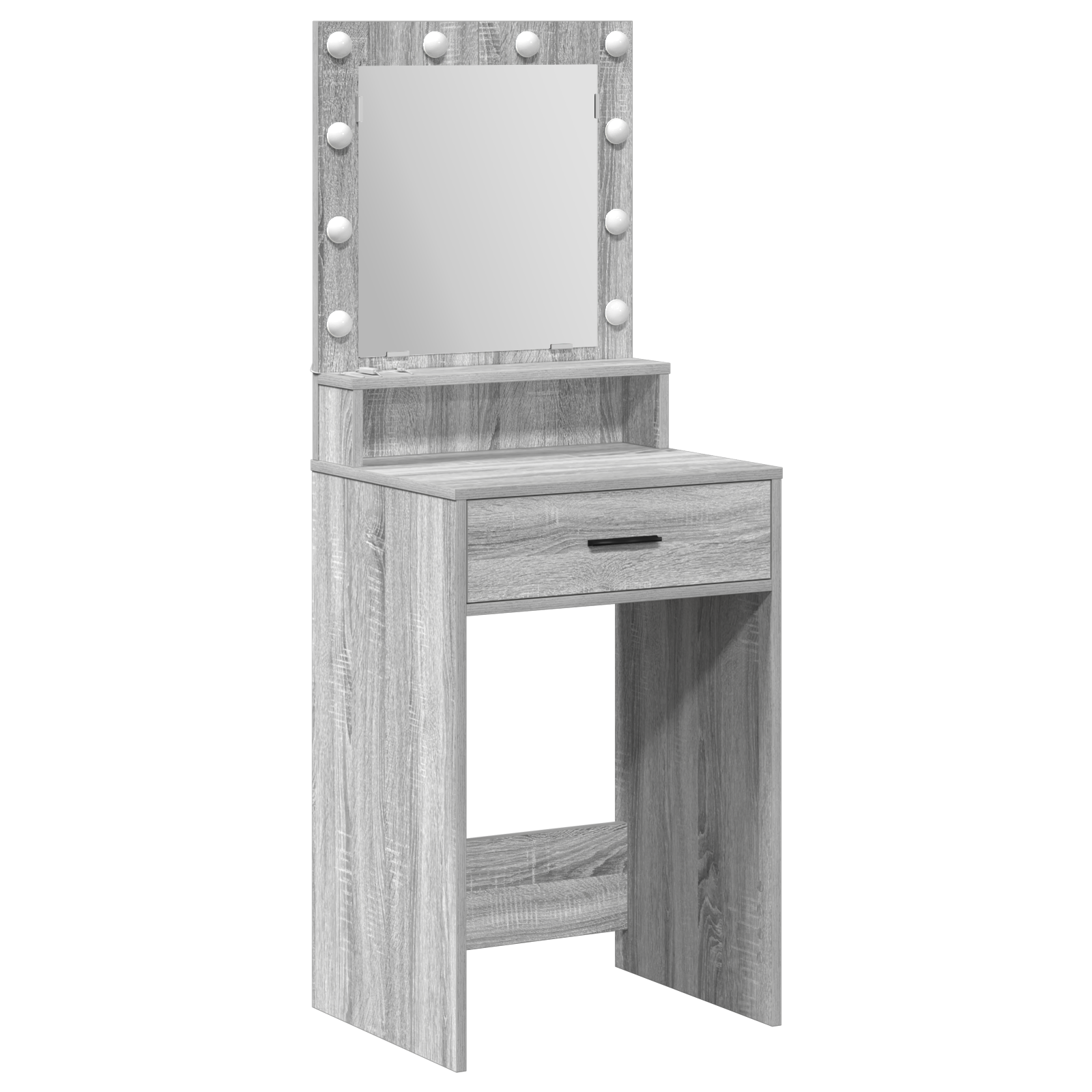 Grey sonoma Particle board 50 x 41 x 135 cm Mirror Vanity Table - Image 2