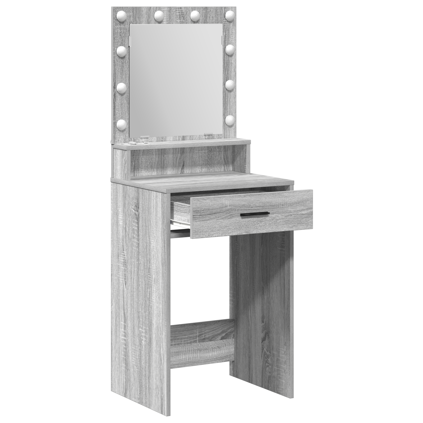 Grey sonoma Particle board 50 x 41 x 135 cm Mirror Vanity Table - Image 4
