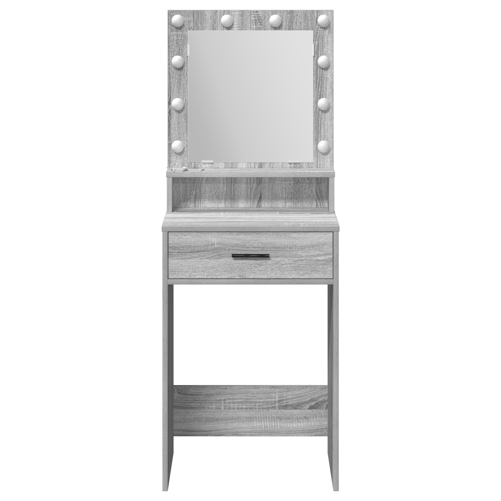 Grey sonoma Particle board 50 x 41 x 135 cm Mirror Vanity Table - Image 5