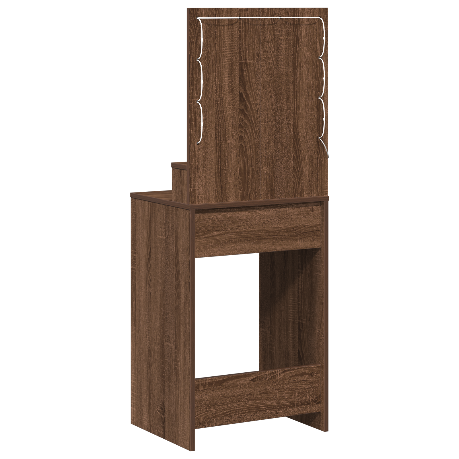 Dressing Table with LED Lights - Brown Oak, 50x41x135 cm - Image 7