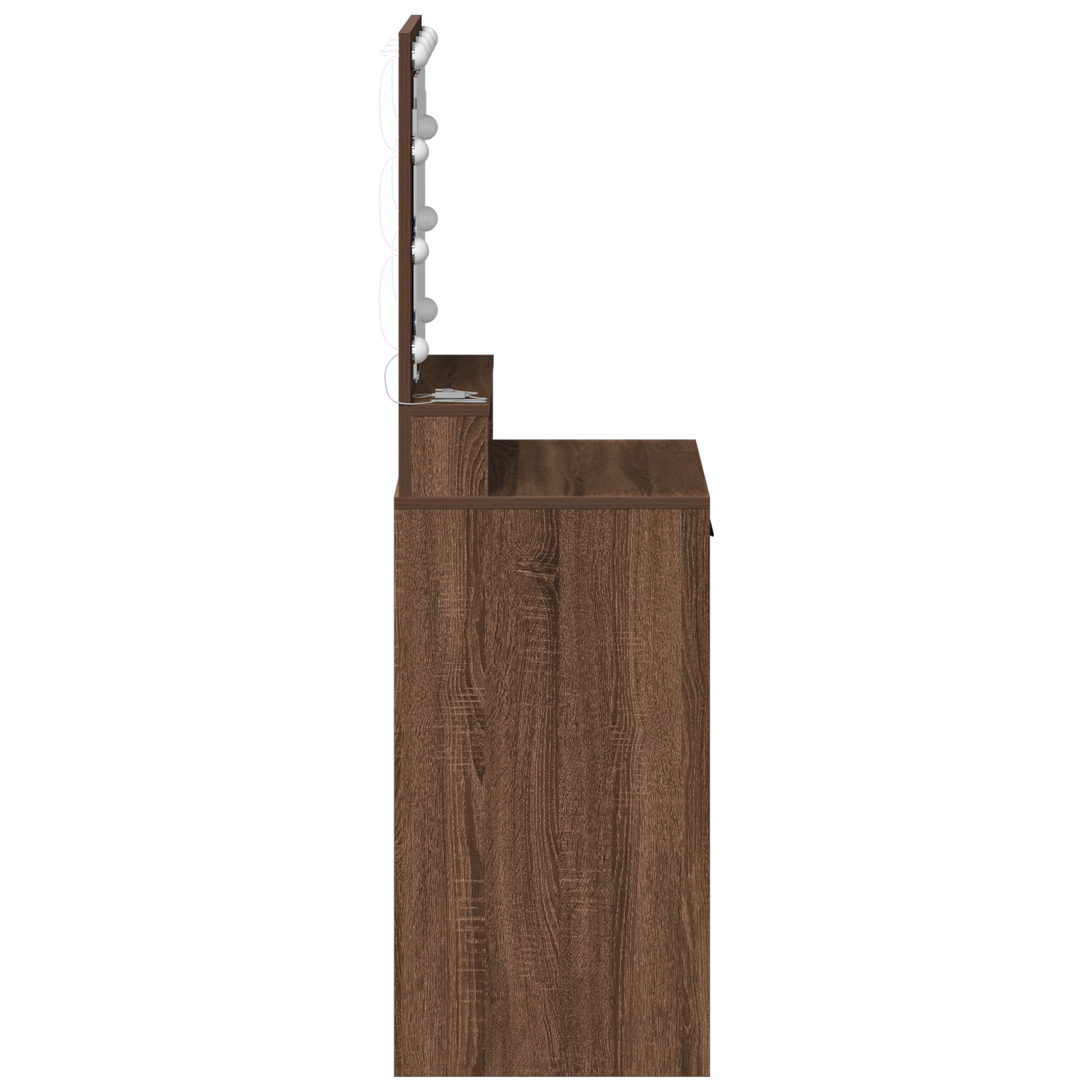 Dressing Table with LED Lights - Brown Oak, 50x41x135 cm - Image 6
