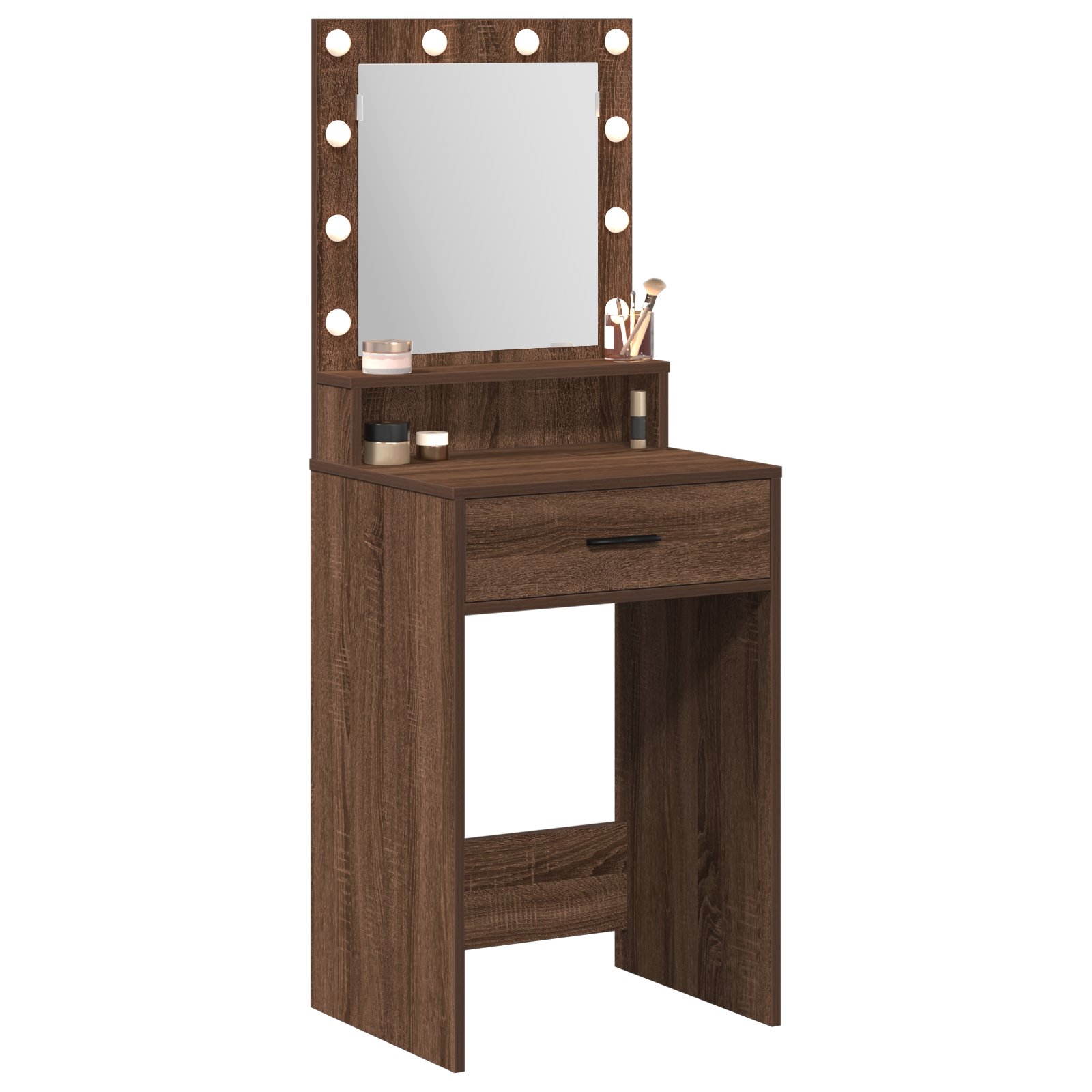 Dressing Table with LED Lights - Brown Oak, 50x41x135 cm - Image 3