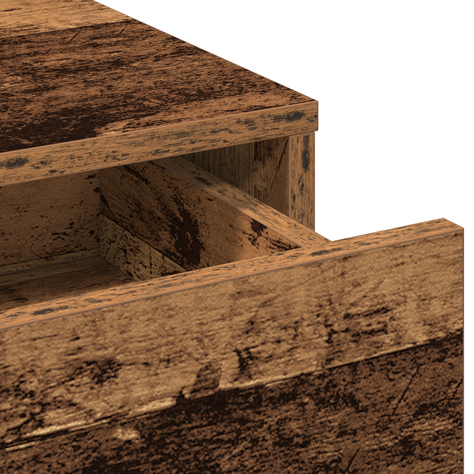 Dressing Table with LED Lights - Old Wood, 50x41x135 cm - Image 8