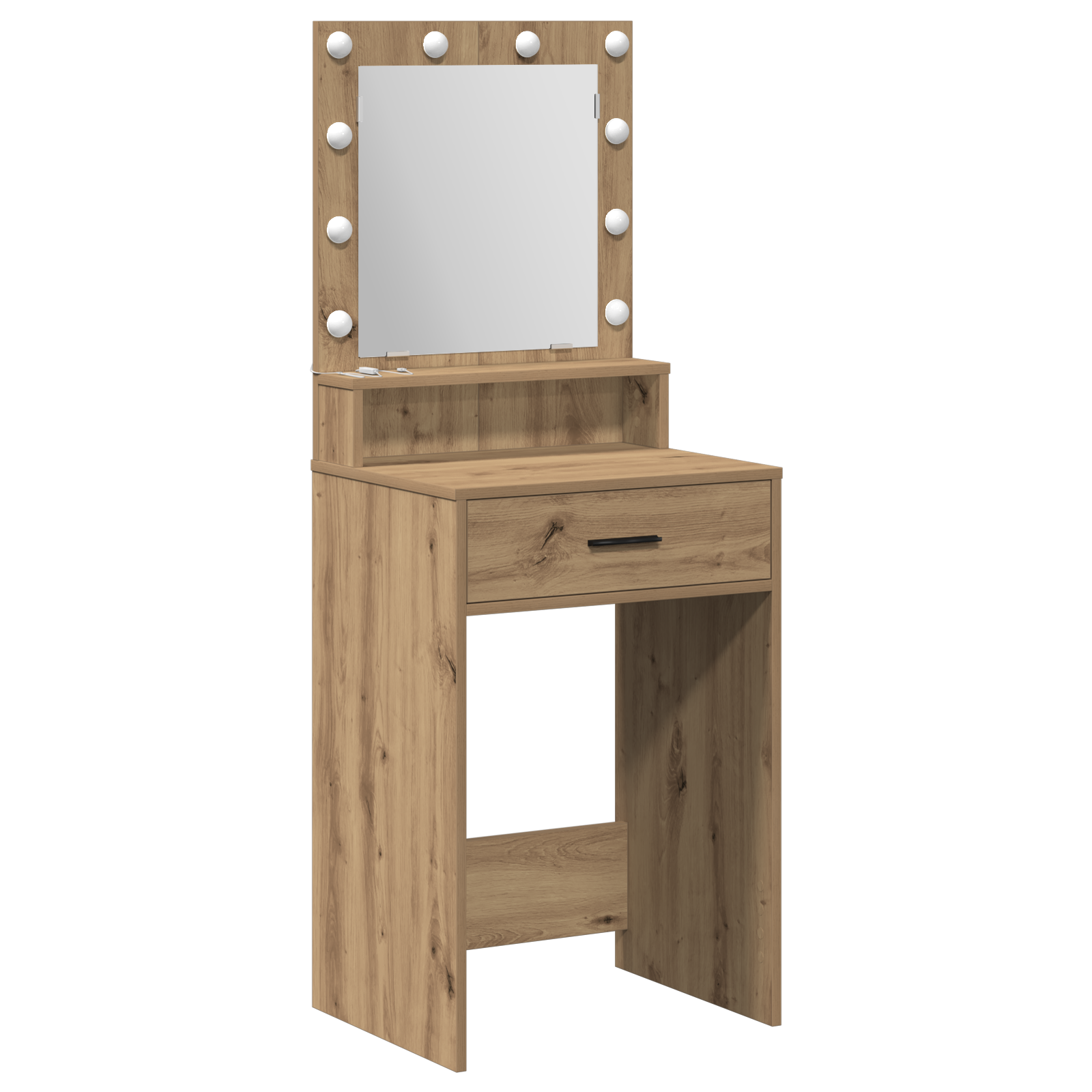 Dressing Table with LED Lights - Artisan Oak, 50x41x135 cm - Image 2