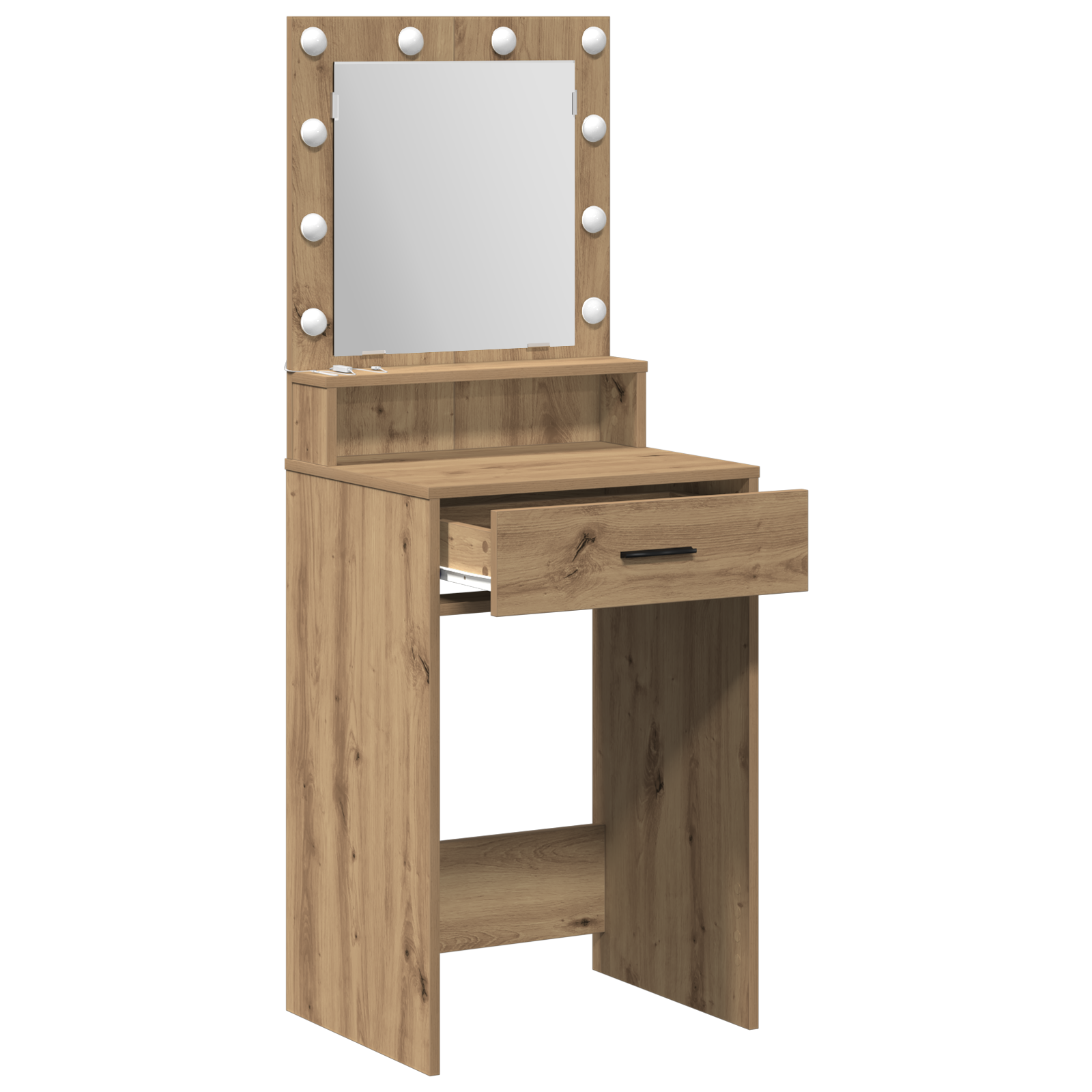 Dressing Table with LED Lights - Artisan Oak, 50x41x135 cm - Image 4