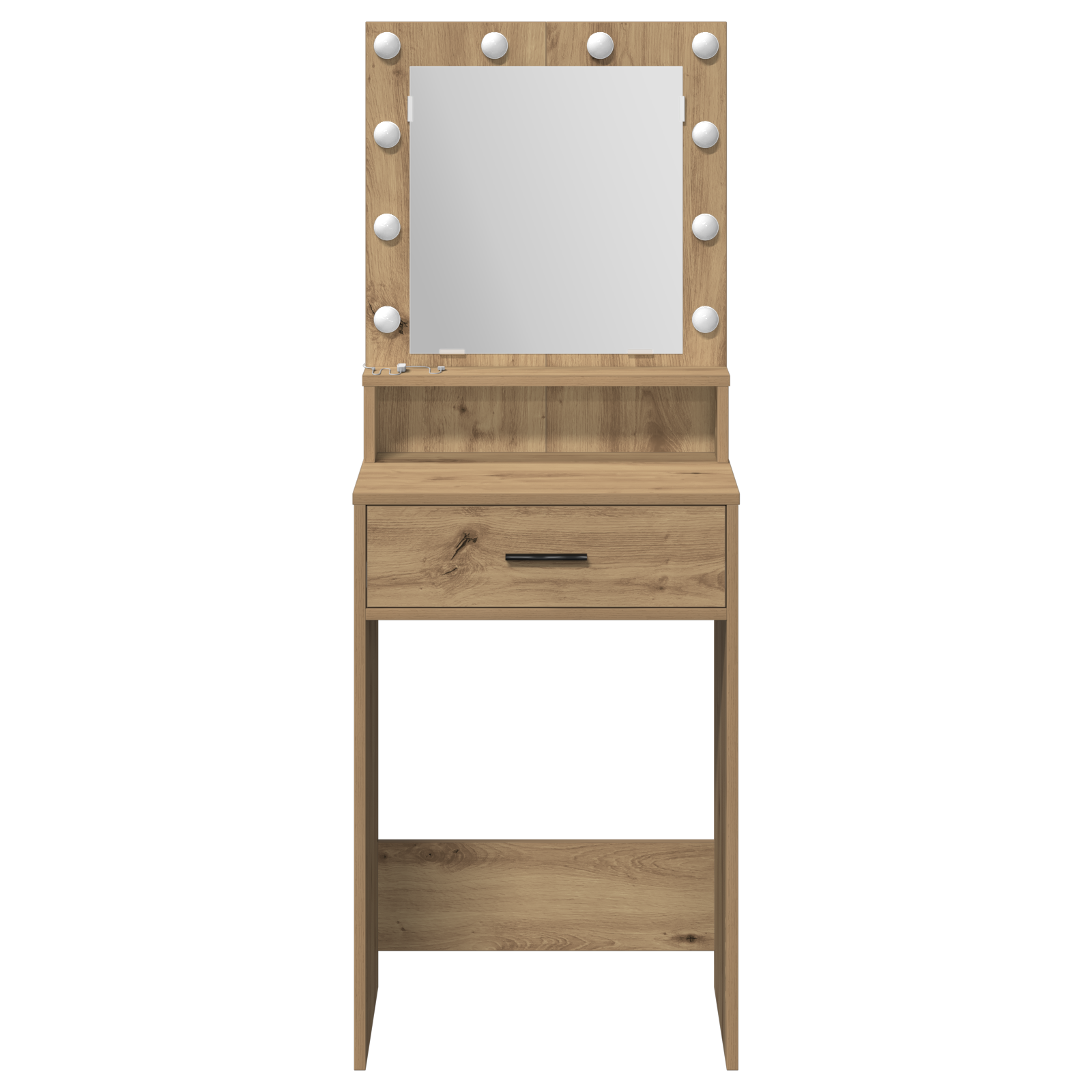 Dressing Table with LED Lights - Artisan Oak, 50x41x135 cm - Image 5