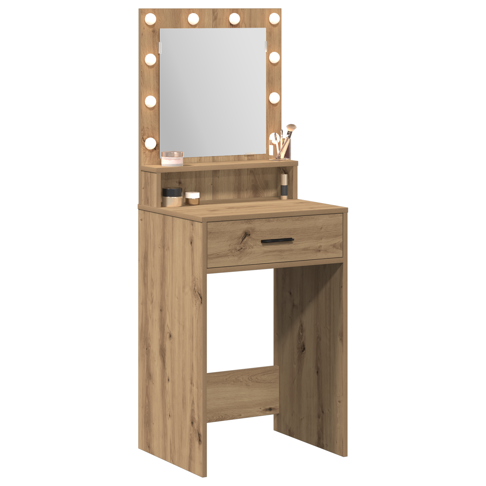 Dressing Table with LED Lights - Artisan Oak, 50x41x135 cm - Image 3