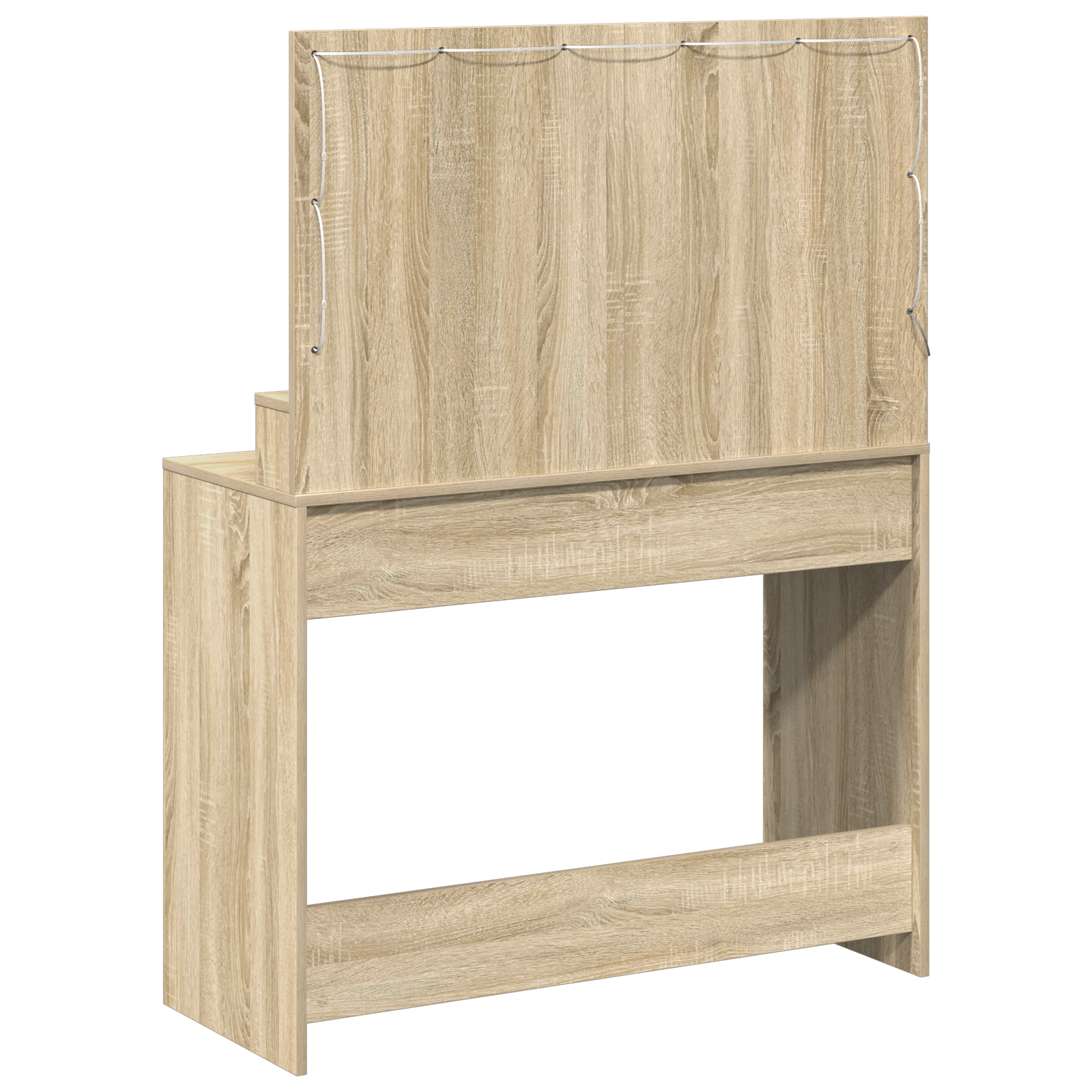 Dressing Table with LED Lights - Sonoma Oak, 100x41x135 cm - Image 6