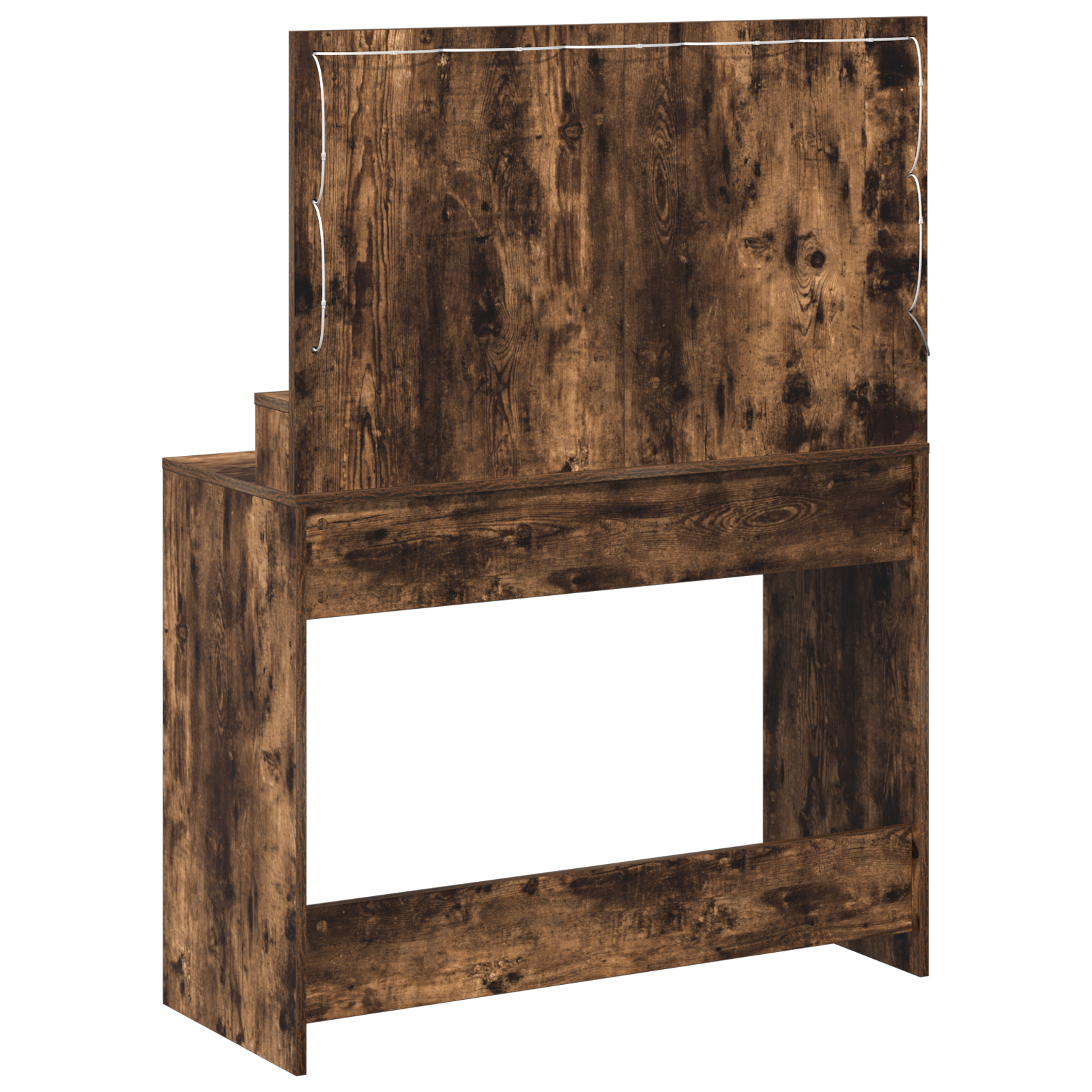 Makeup Table with LED Lights in Smoked Oak - 100x41x135 cm - Image 6