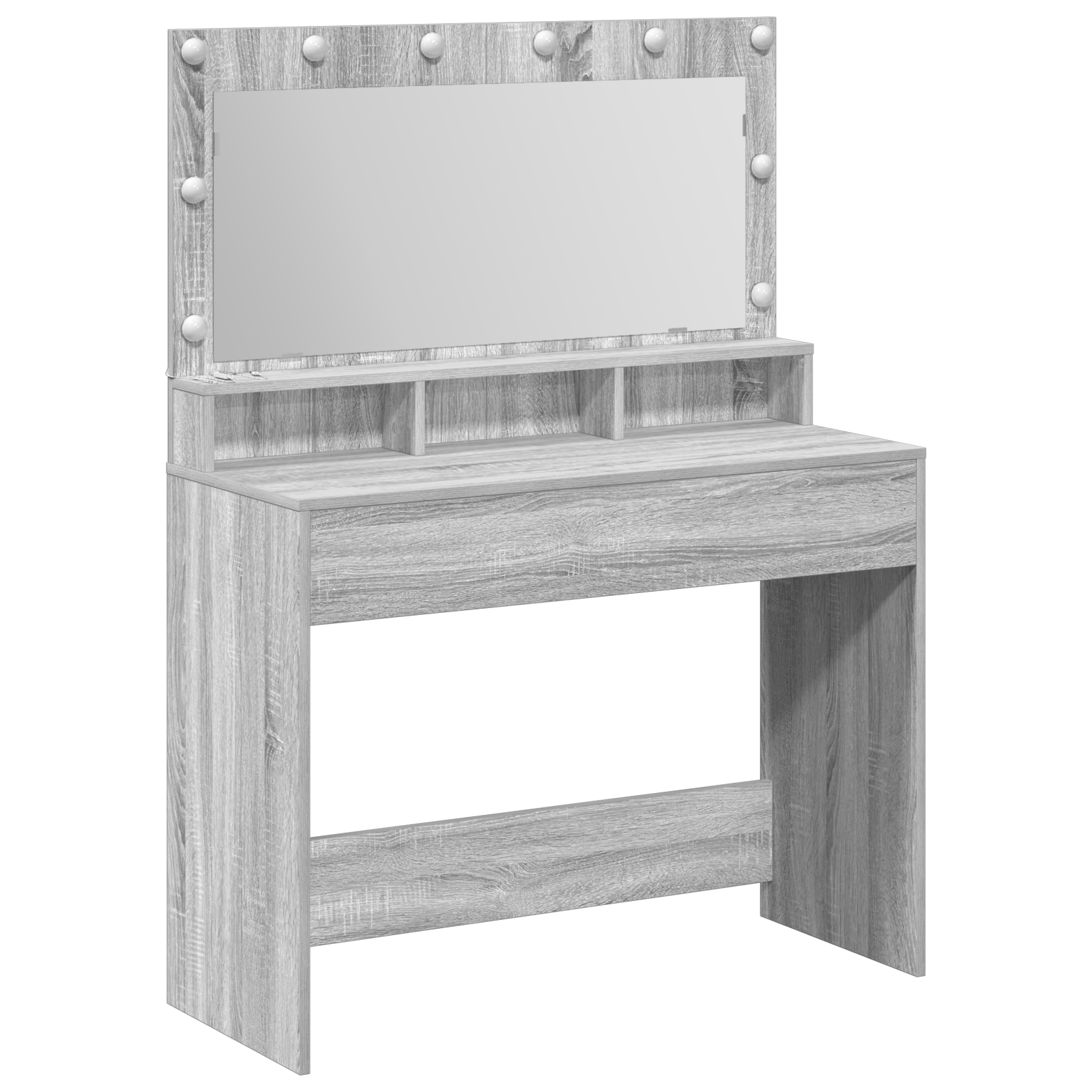 Gray Sonoma Dressing Table with LED Lights - 100x41x135 cm - Image 2