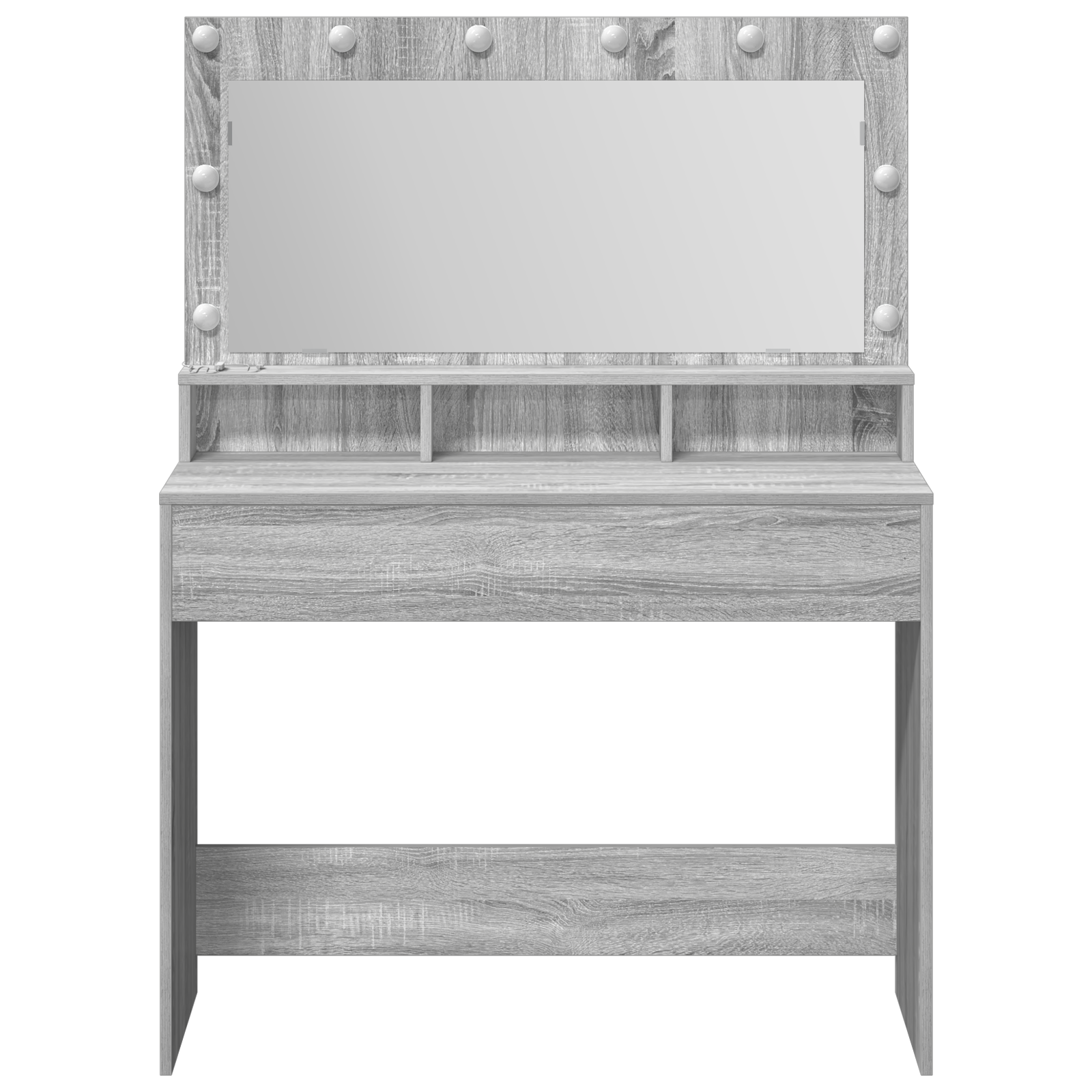 Gray Sonoma Dressing Table with LED Lights - 100x41x135 cm - Image 4