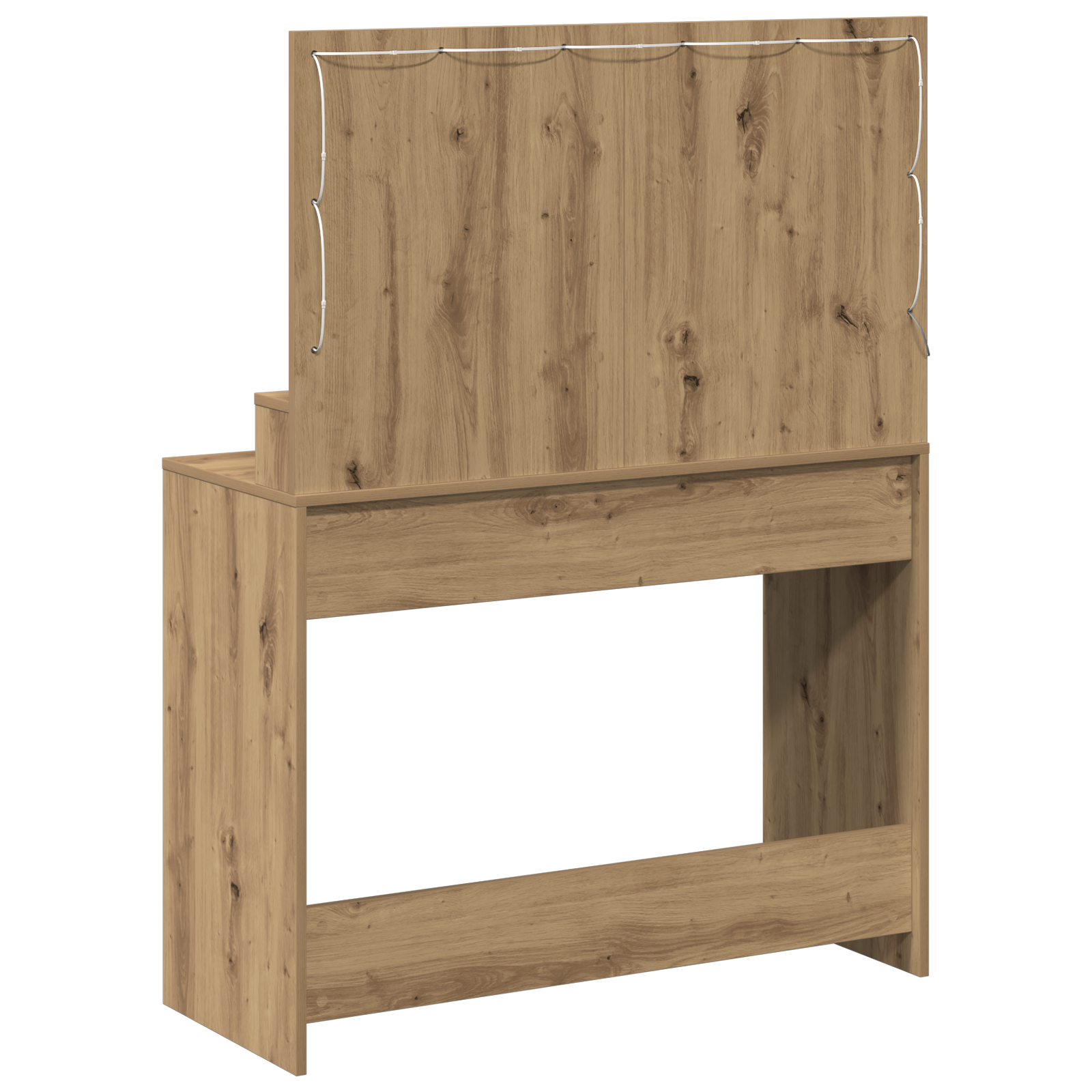 Makeup Table with LED Lights in Artisan Oak, 100x41x135 cm - Image 6