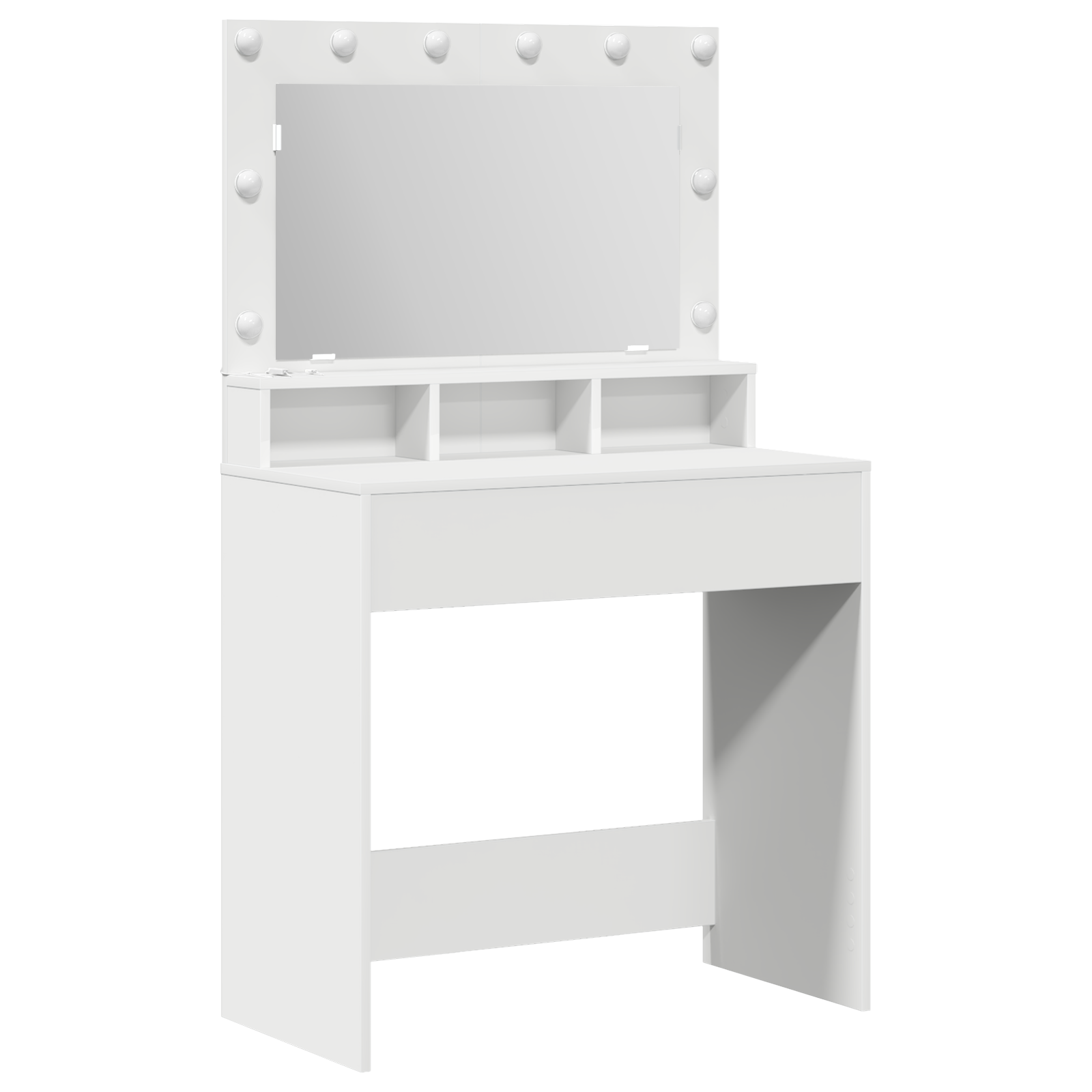 White Dressing Table with LED Lights - 79x41x135 cm - Image 2