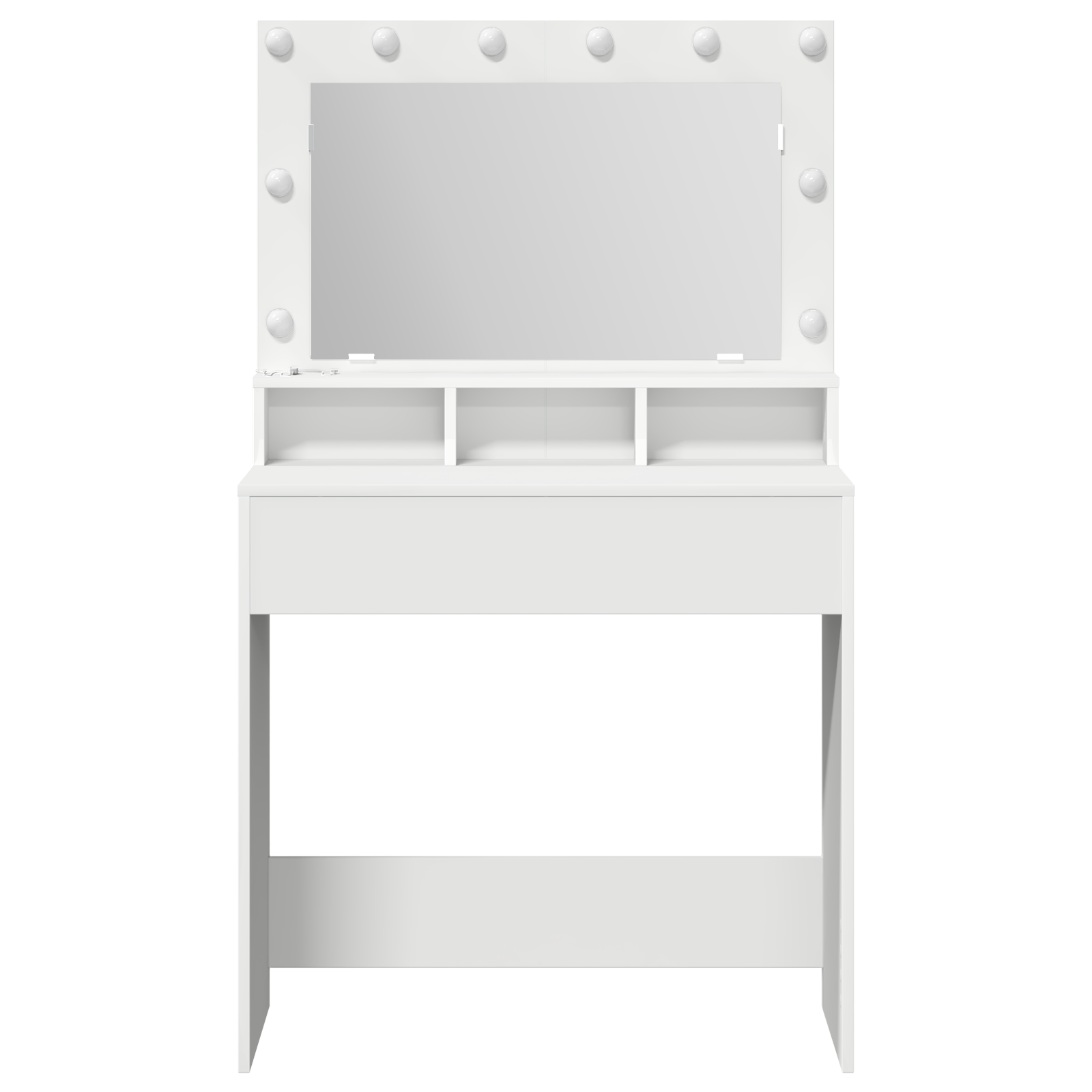 White Dressing Table with LED Lights - 79x41x135 cm - Image 4