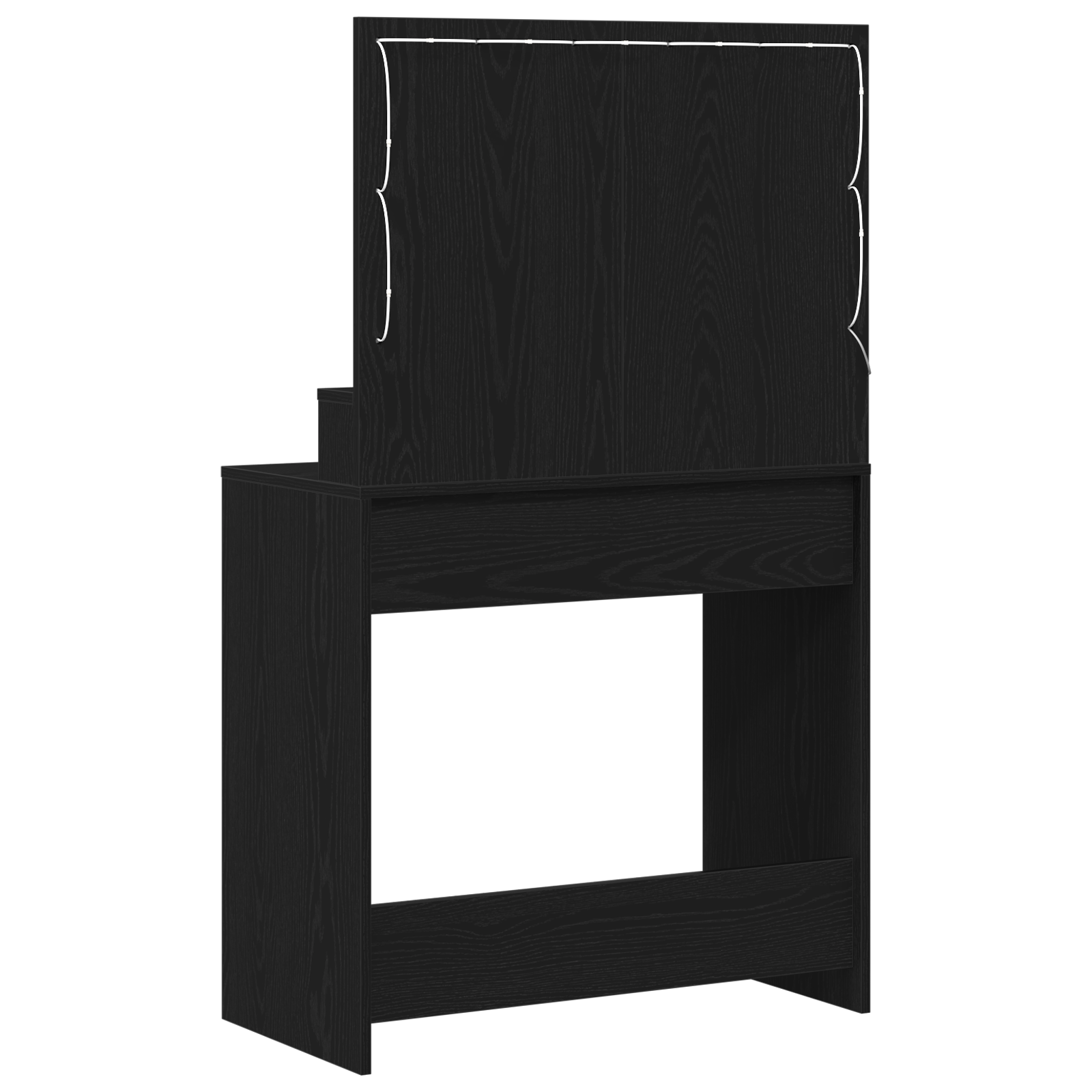 Black Oak Dressing Table with LED Lights 79x41x135 cm - Image 6