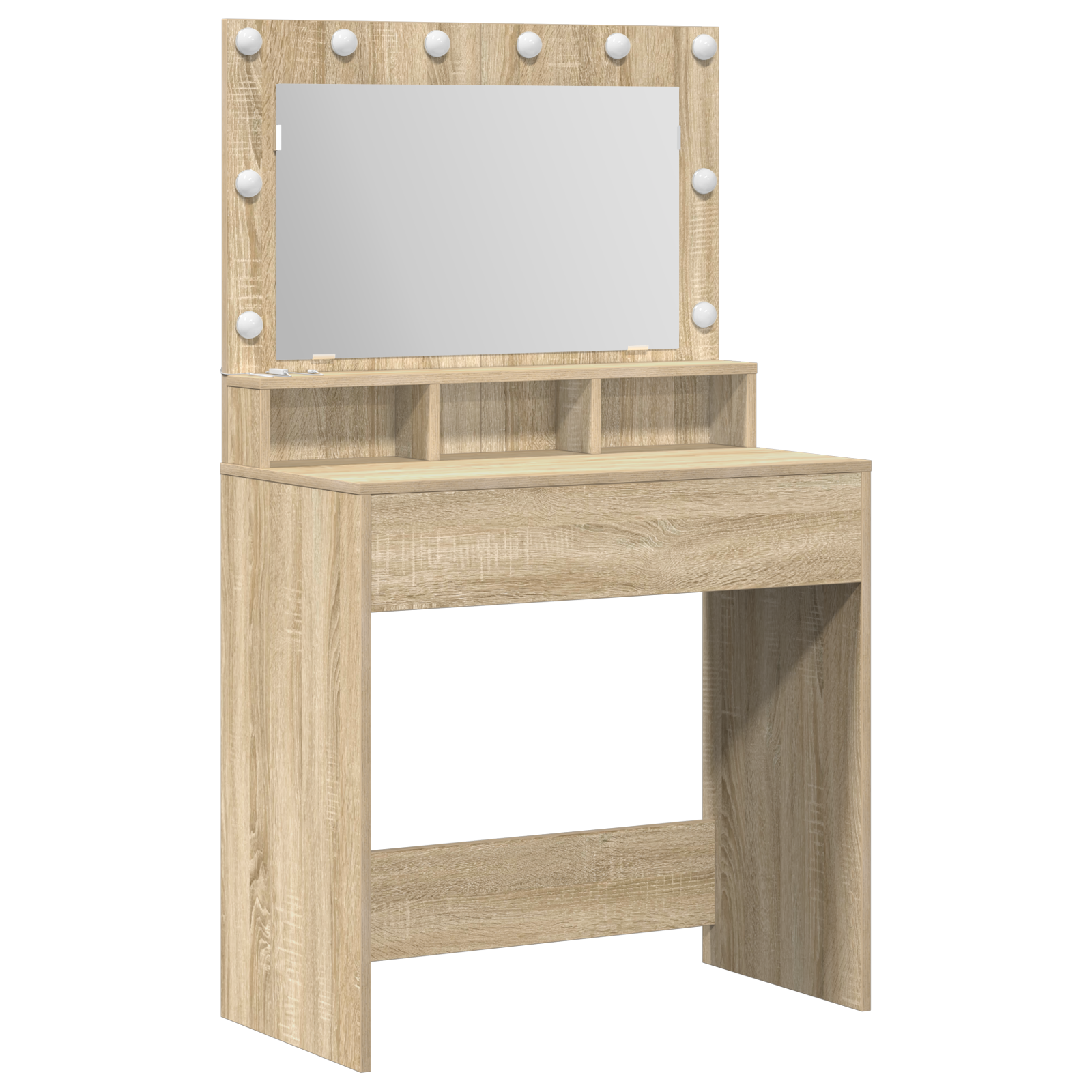 Dressing Table with LED Lights in Sonoma Oak - 79x41x135 cm - Image 2