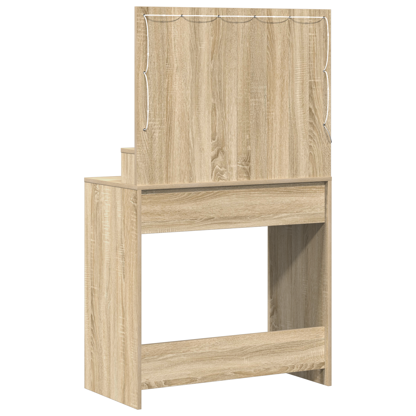 Dressing Table with LED Lights in Sonoma Oak - 79x41x135 cm - Image 6