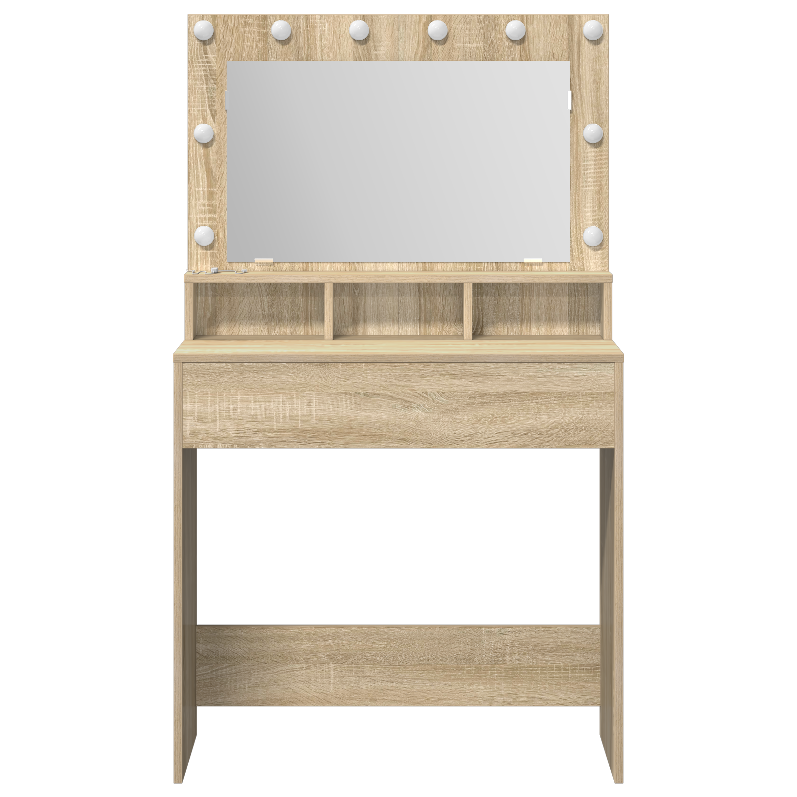 Dressing Table with LED Lights in Sonoma Oak - 79x41x135 cm - Image 4
