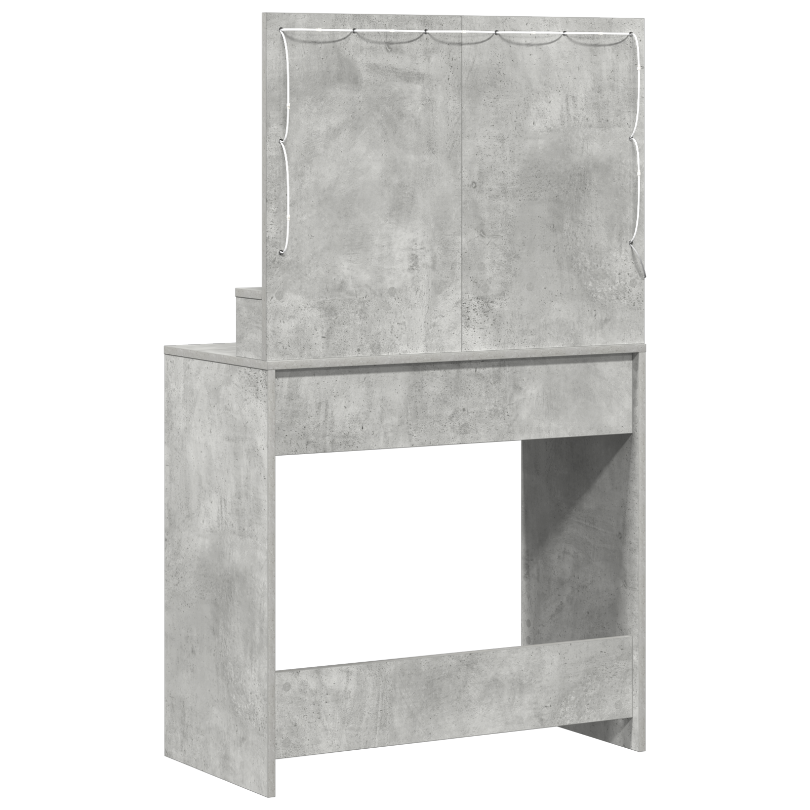 Dressing Table with LED Lights in Concrete Grey, 79x41x135 cm - Image 6