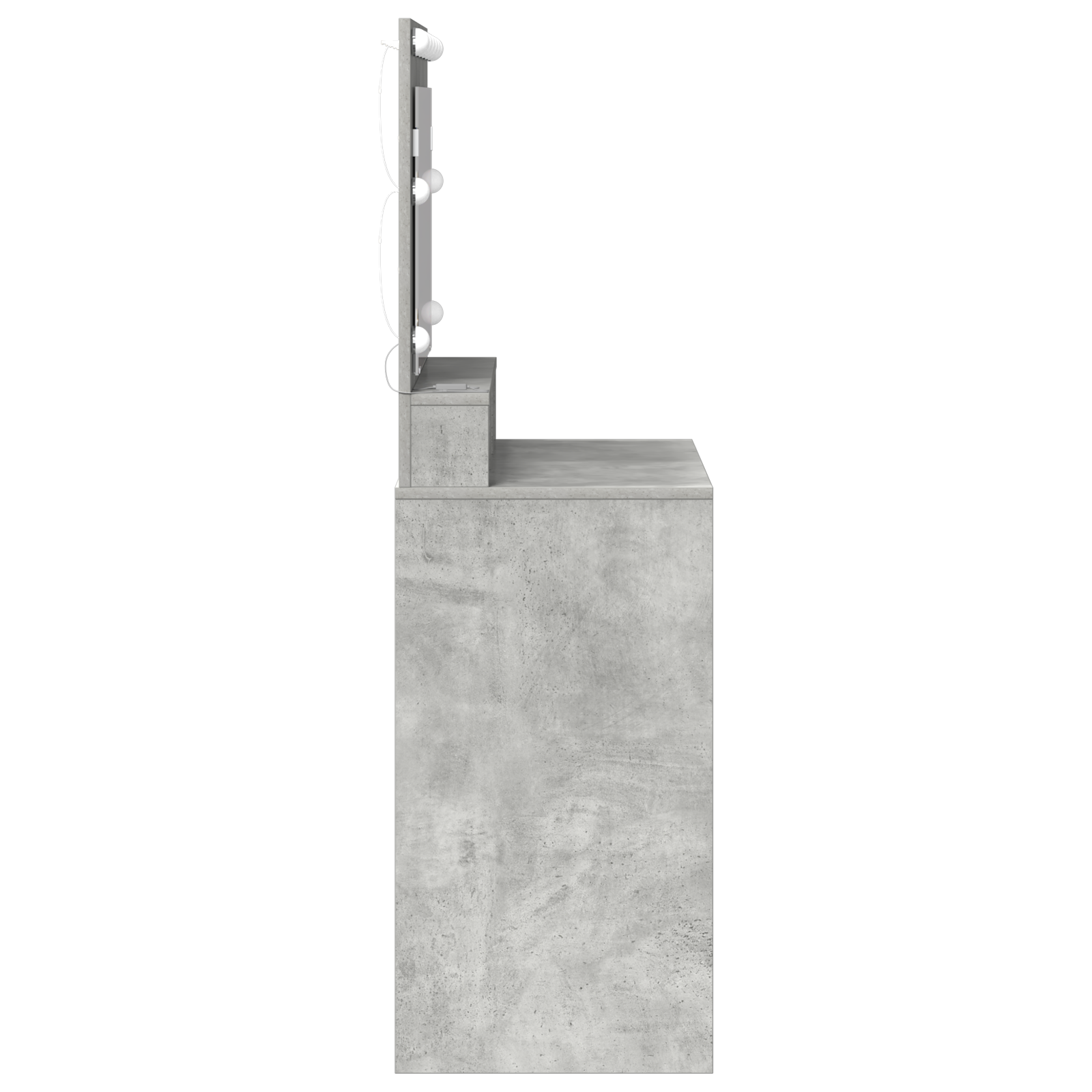Dressing Table with LED Lights in Concrete Grey, 79x41x135 cm - Image 5
