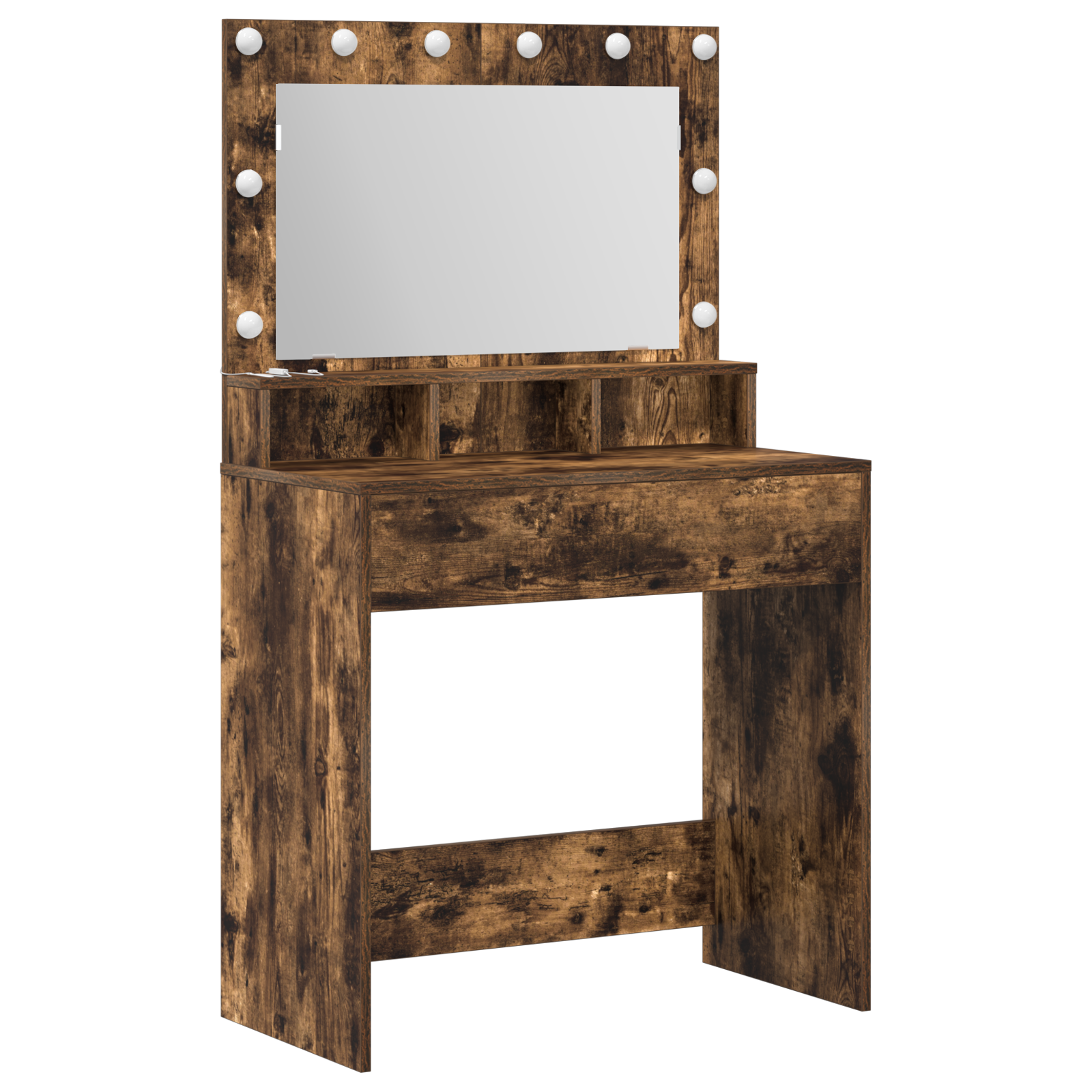 Vanity Table Smoked Oak Engineered Wood 75.5 x 41 x 135 cm Mirror - Image 2