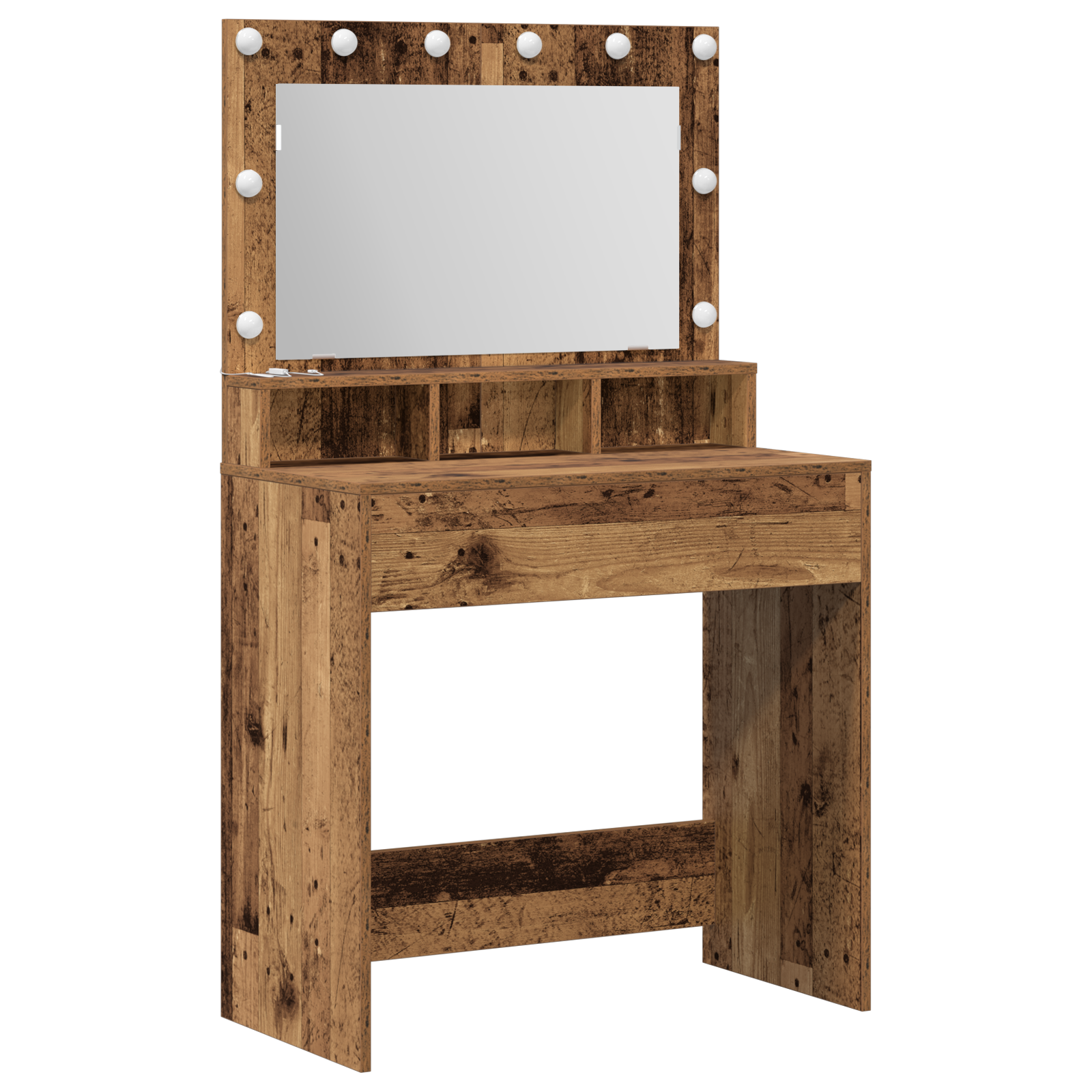 Dressing Table with LED Lights - Vintage Style, 79x41x135 cm - Image 2