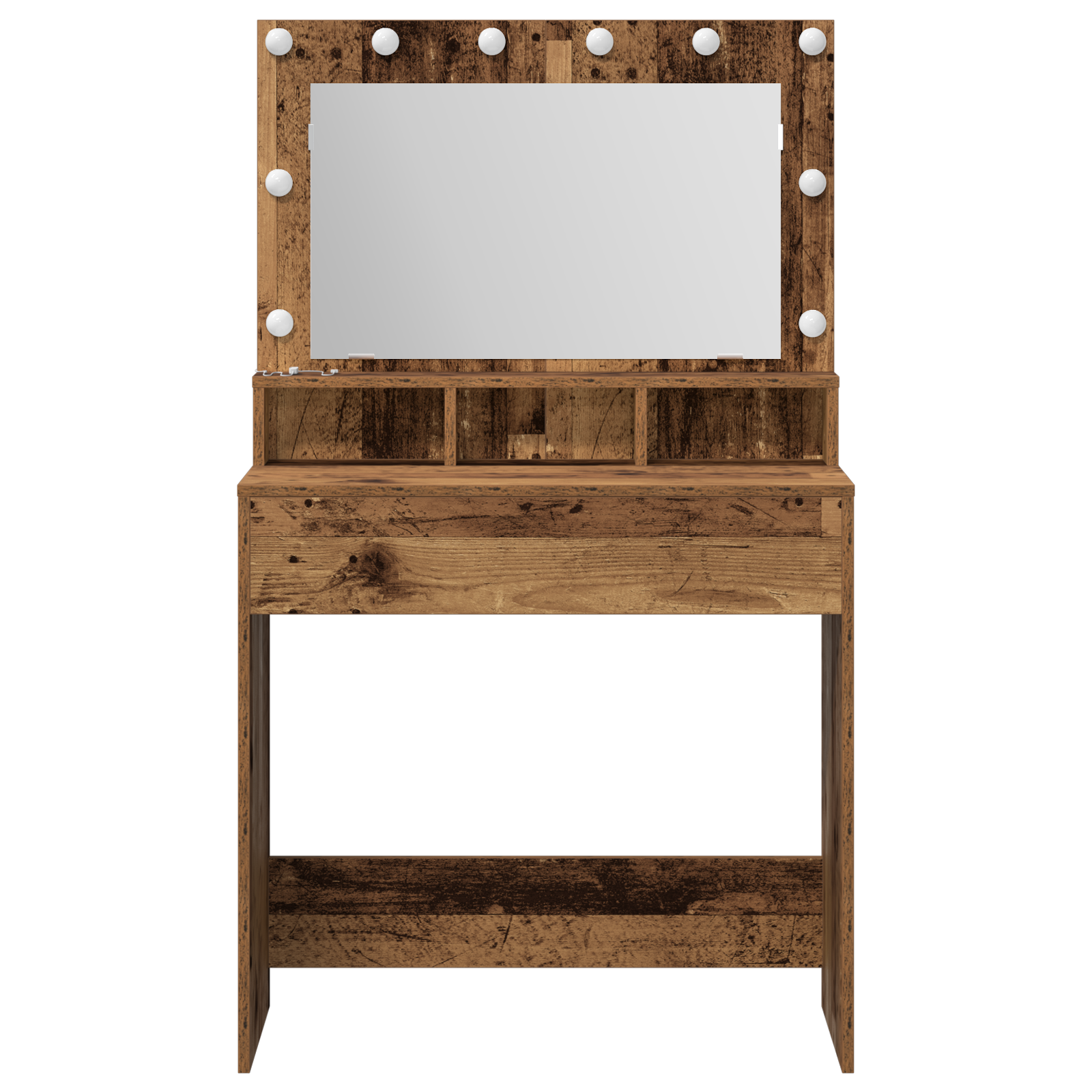 Dressing Table with LED Lights - Vintage Style, 79x41x135 cm - Image 4