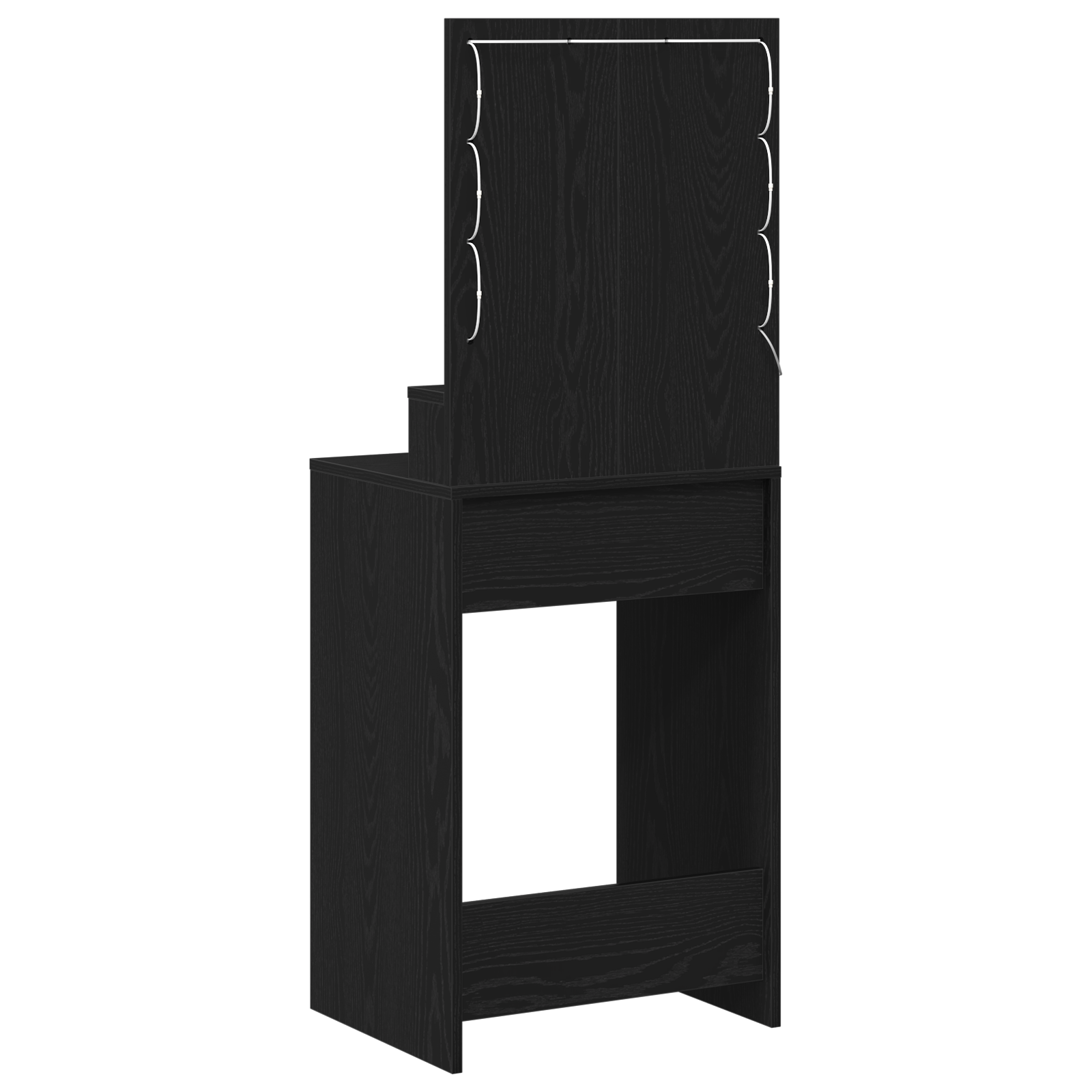 Black Oak Dressing Table with LED Lights - 50x41x135 cm - Image 6