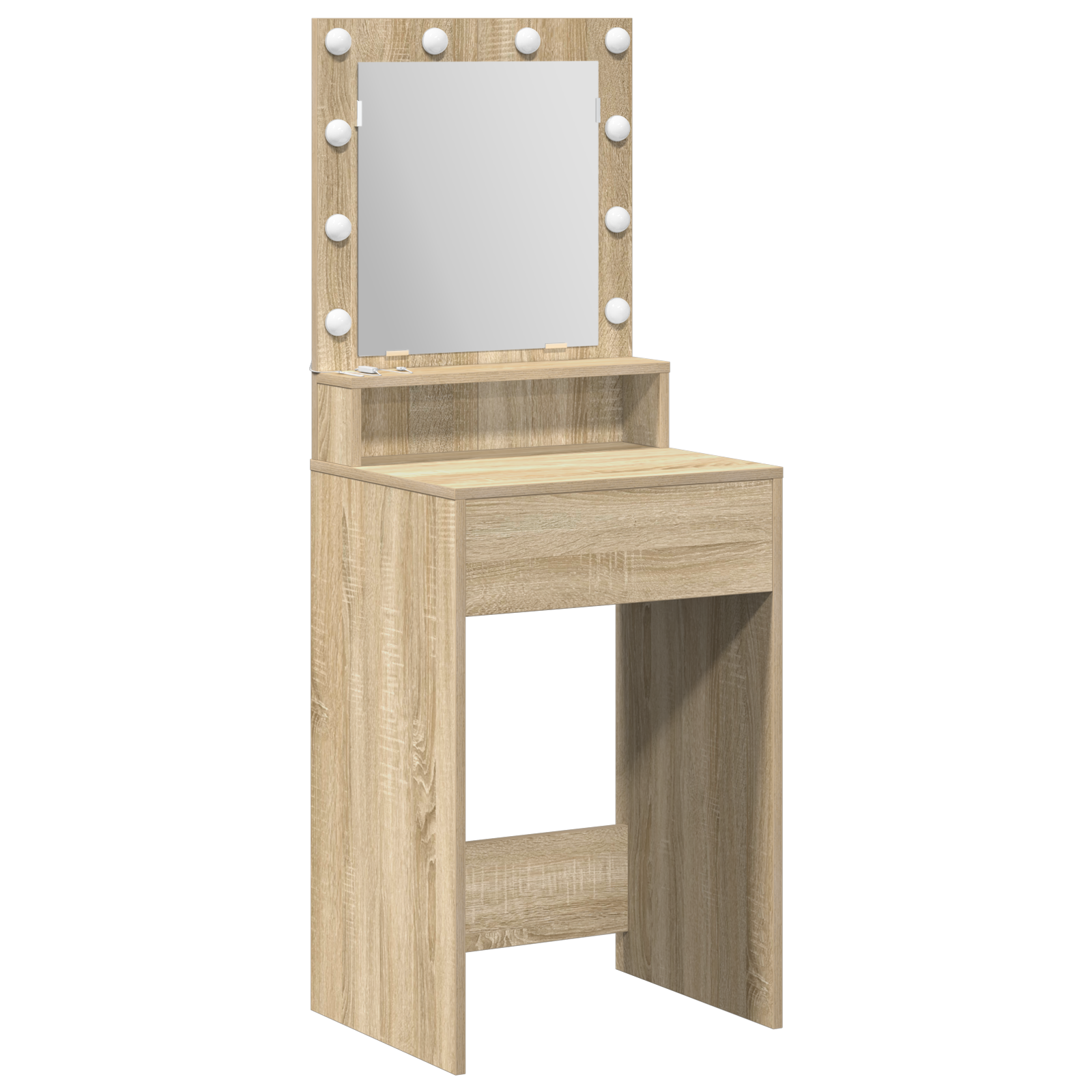 Thumbnail - vidaXL Schminktisch mit LED-Leuchten Sonoma Eiche, 50x41x135 cm