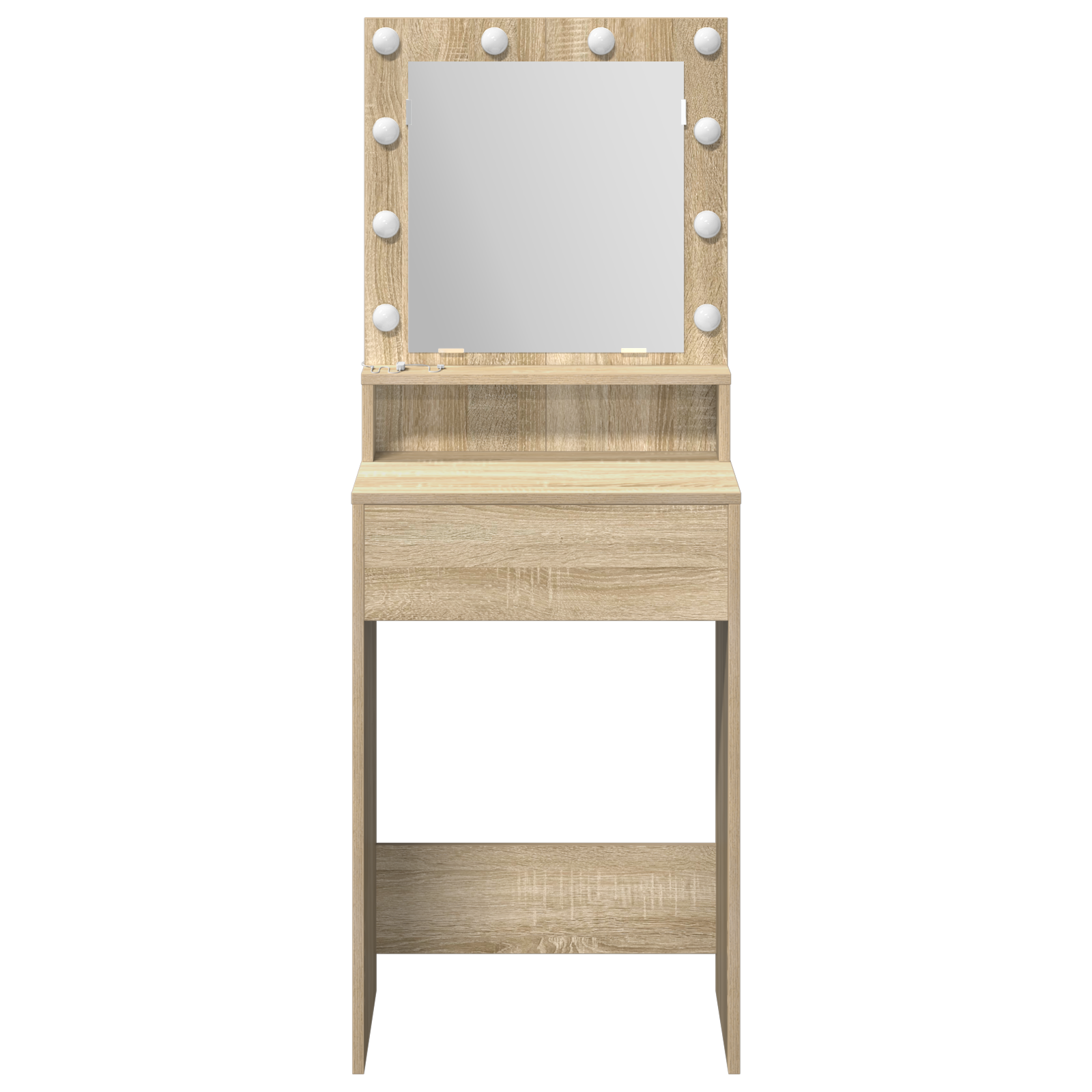 Dressing Table with LED Lights in Sonoma Oak, 50x41x135 cm - Image 4