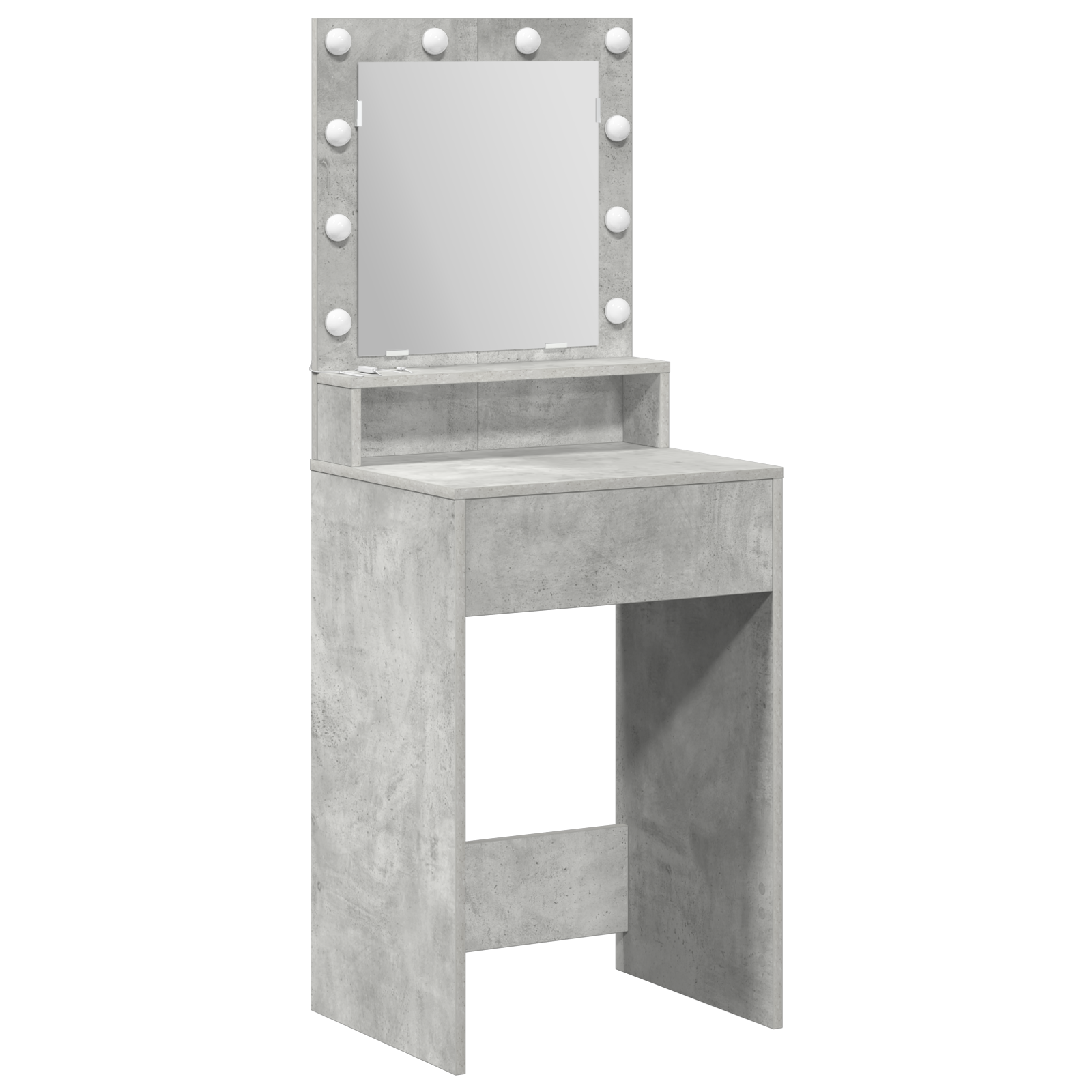 Dressing Table with LED Lights - Concrete Grey - 50x41x135 cm - Image 2