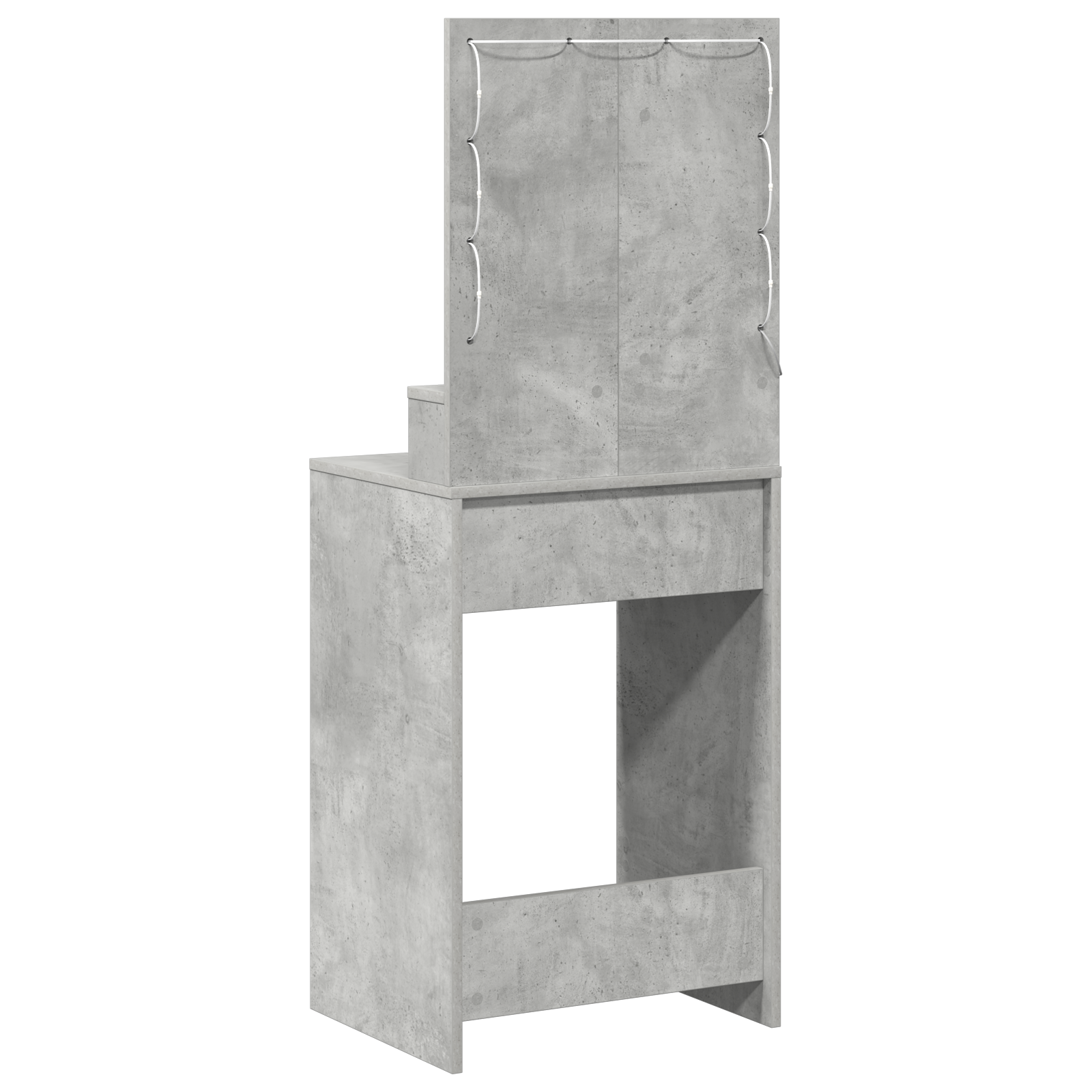 Dressing Table with LED Lights - Concrete Grey - 50x41x135 cm - Image 6