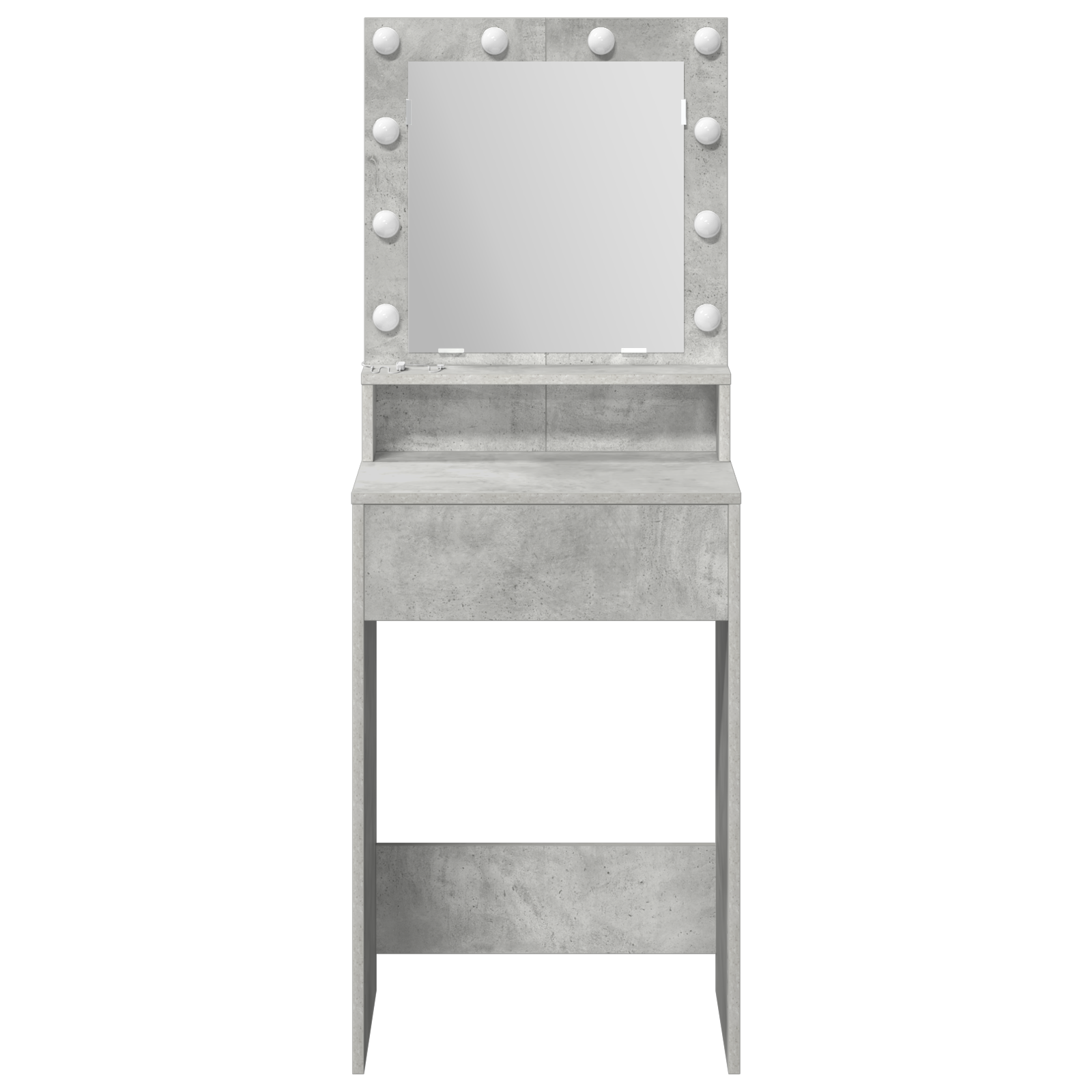 Dressing Table with LED Lights - Concrete Grey - 50x41x135 cm - Image 4
