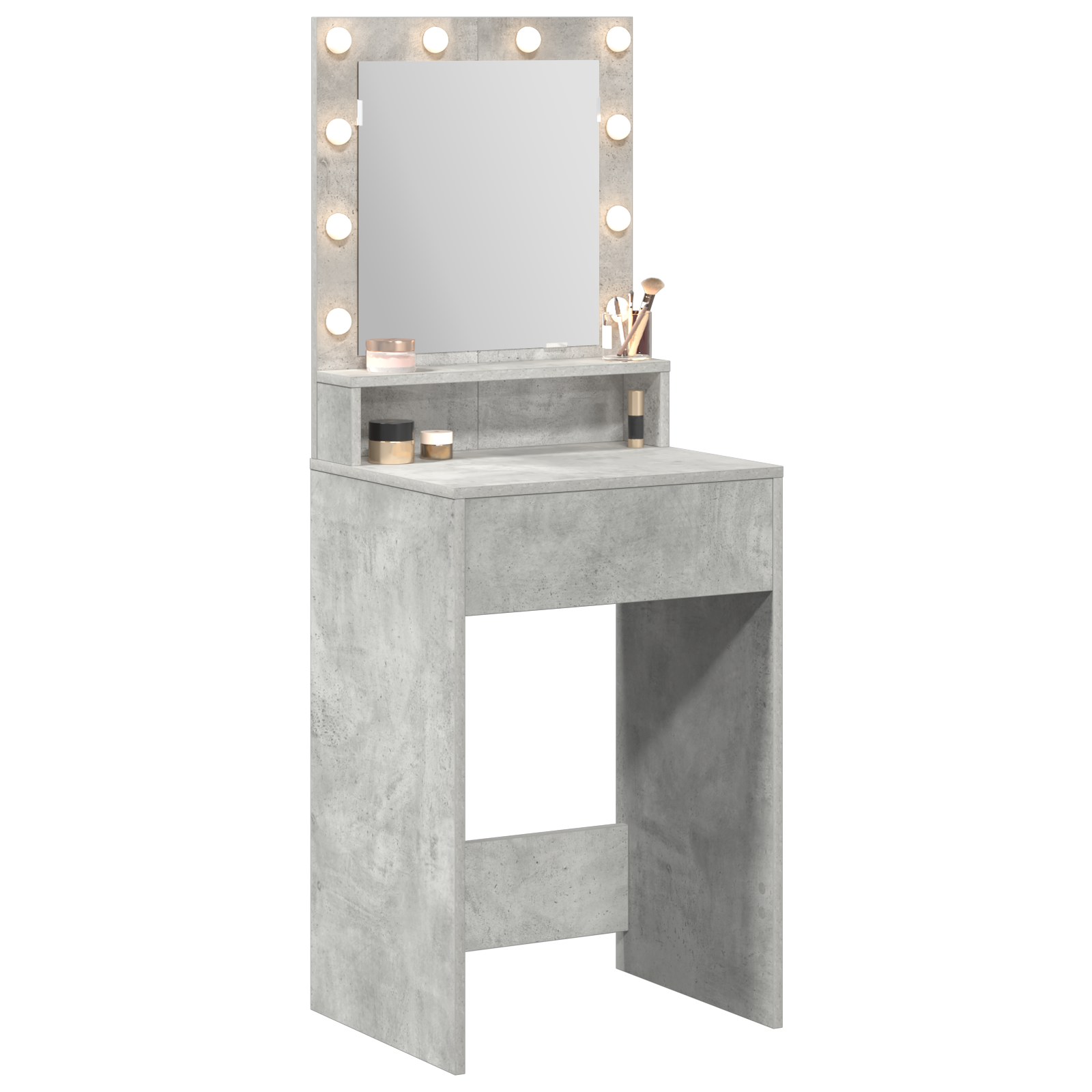 Dressing Table with LED Lights - Concrete Grey - 50x41x135 cm - Image 3