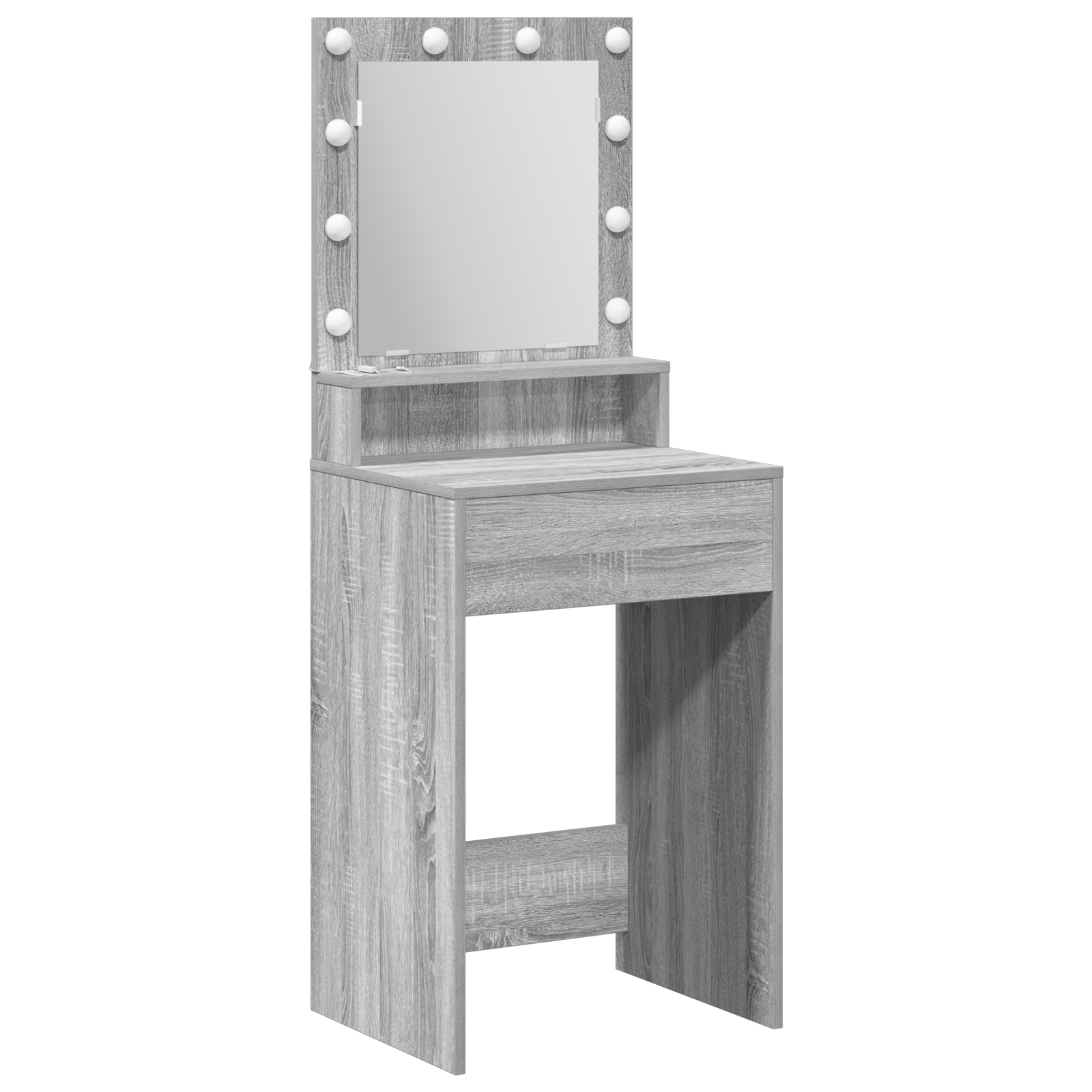 Dressing Table with LED Lights in Grey Sonoma - 50x41x135 cm - Image 2