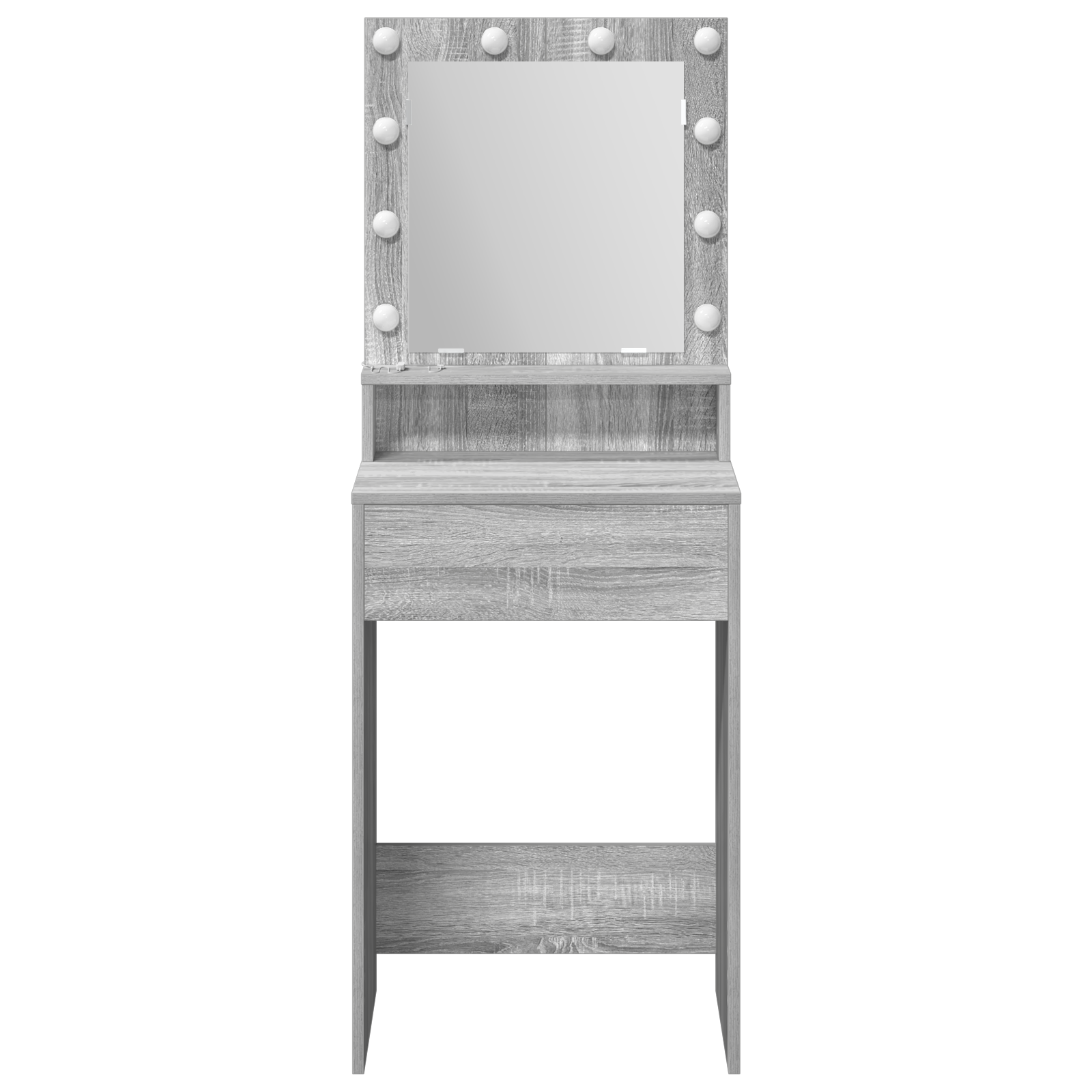 Dressing Table with LED Lights in Grey Sonoma - 50x41x135 cm - Image 4