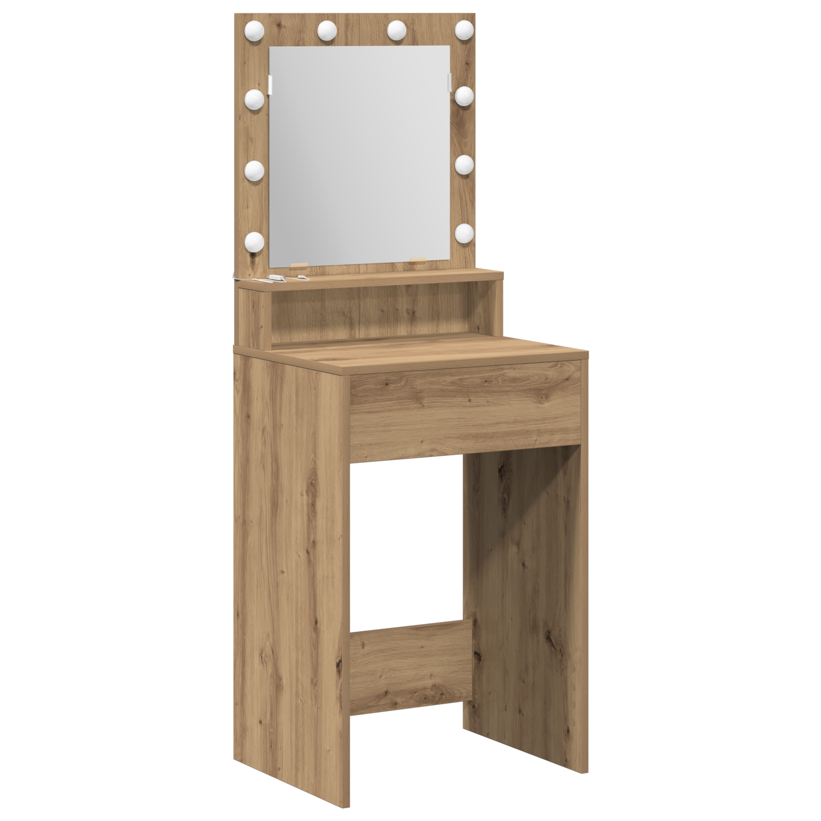 LED Lighted Dressing Table in Artisan Oak, 50x41x135 cm - Image 2