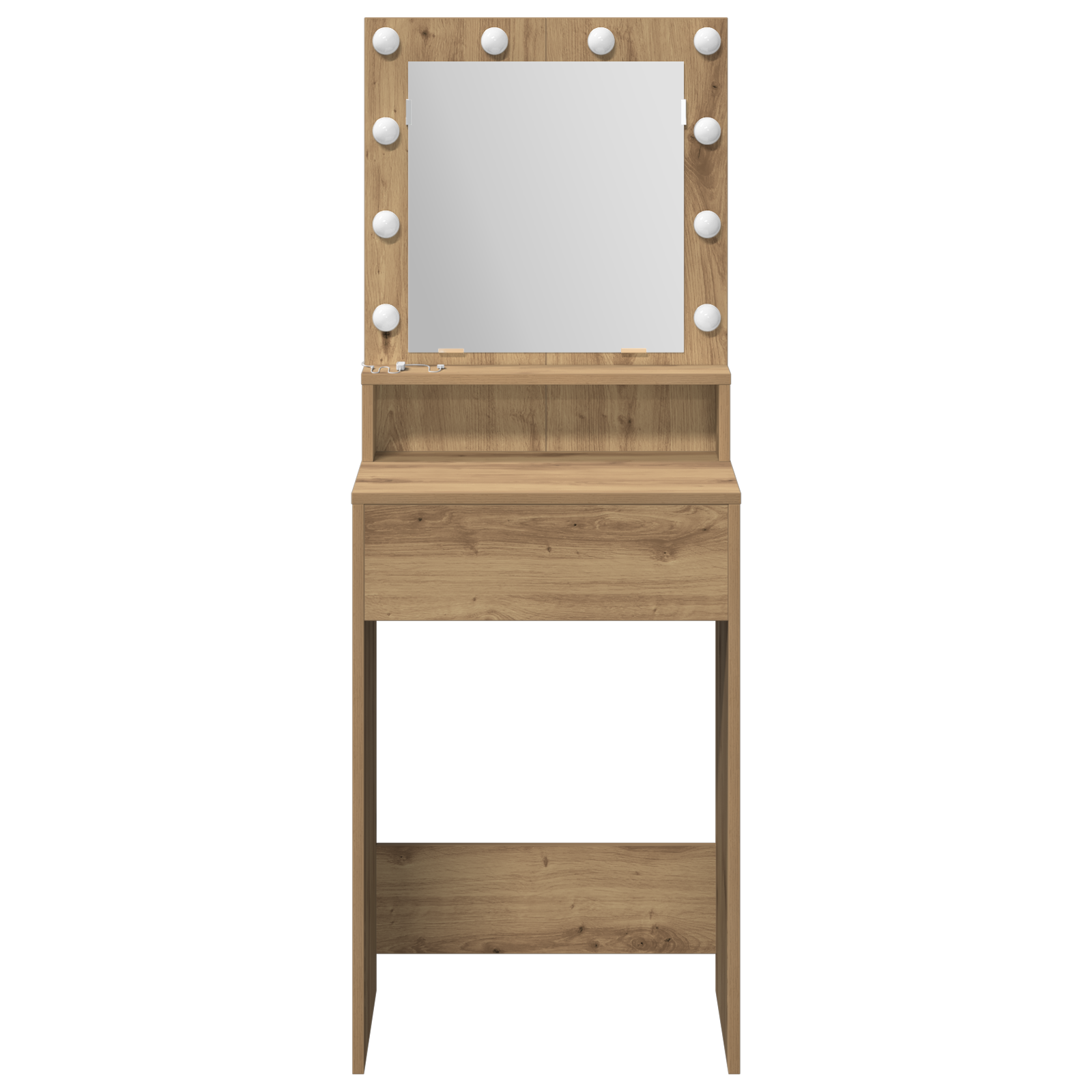 LED Lighted Dressing Table in Artisan Oak, 50x41x135 cm - Image 4