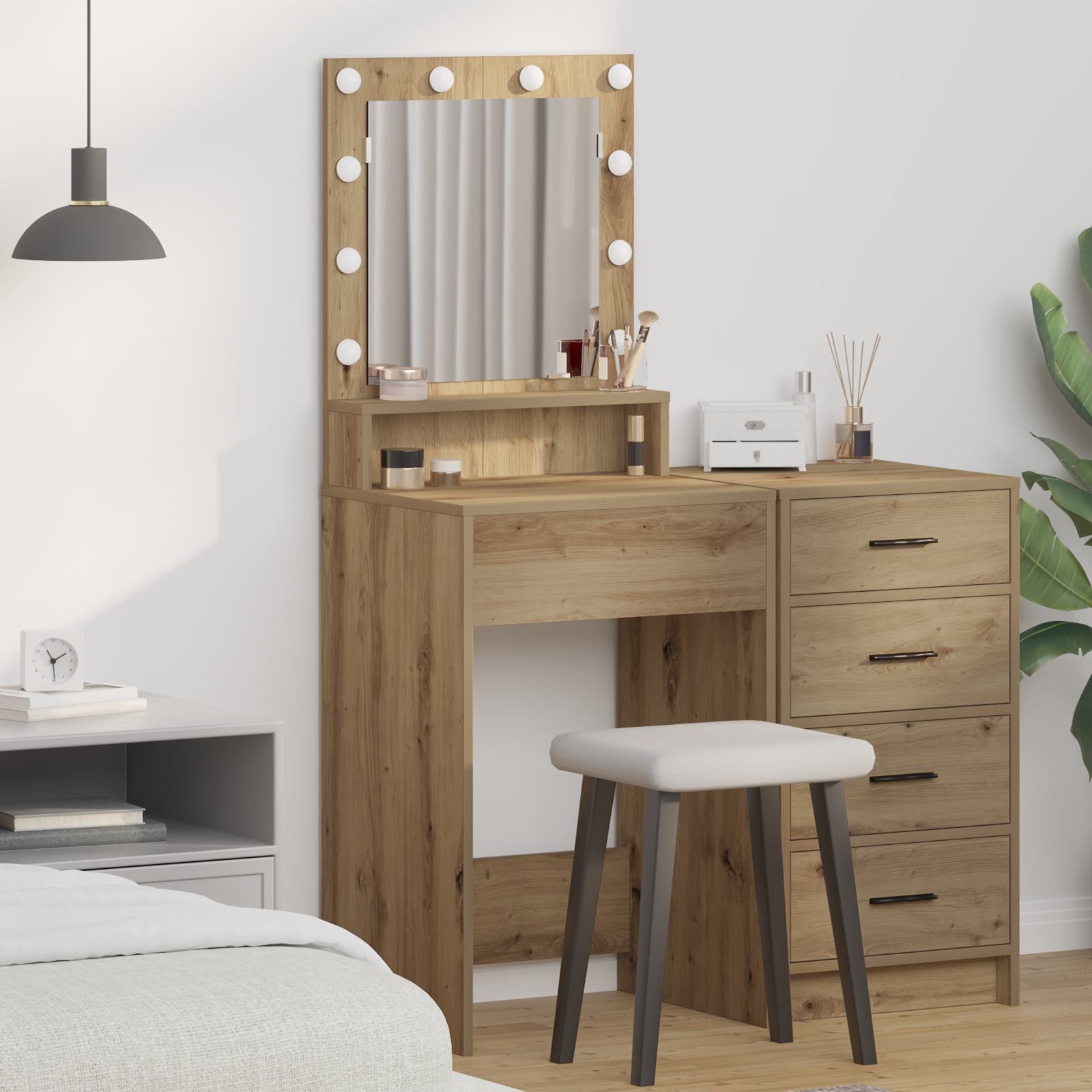 vidaXL Masă de toaletă stejar artizanal 50 x 41 x 135 cm Lemn compozit