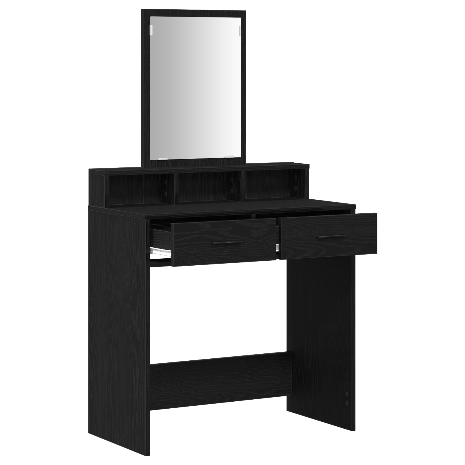 Vanity Table Black Oak MDF and Glass 79 x 41 x 140 cm - Image 5