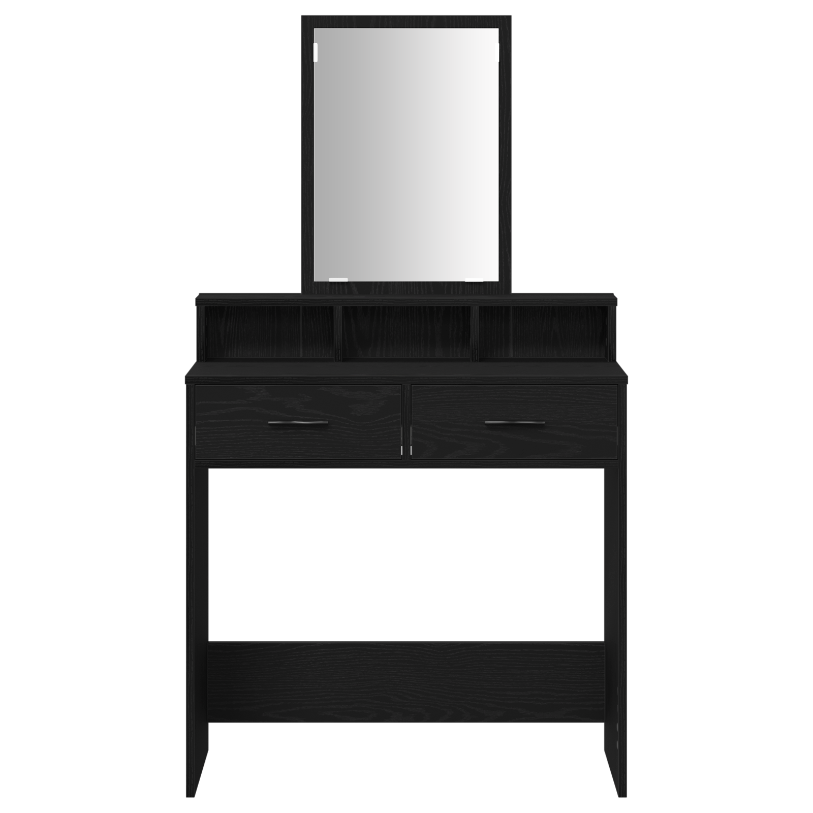 Vanity Table Black Oak MDF and Glass 79 x 41 x 140 cm - Image 6