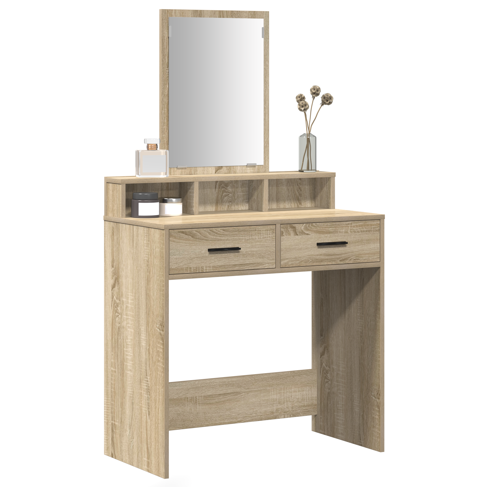 Dressing Table with Drawers in Sonoma Oak - 79x41x140 cm - Image 3