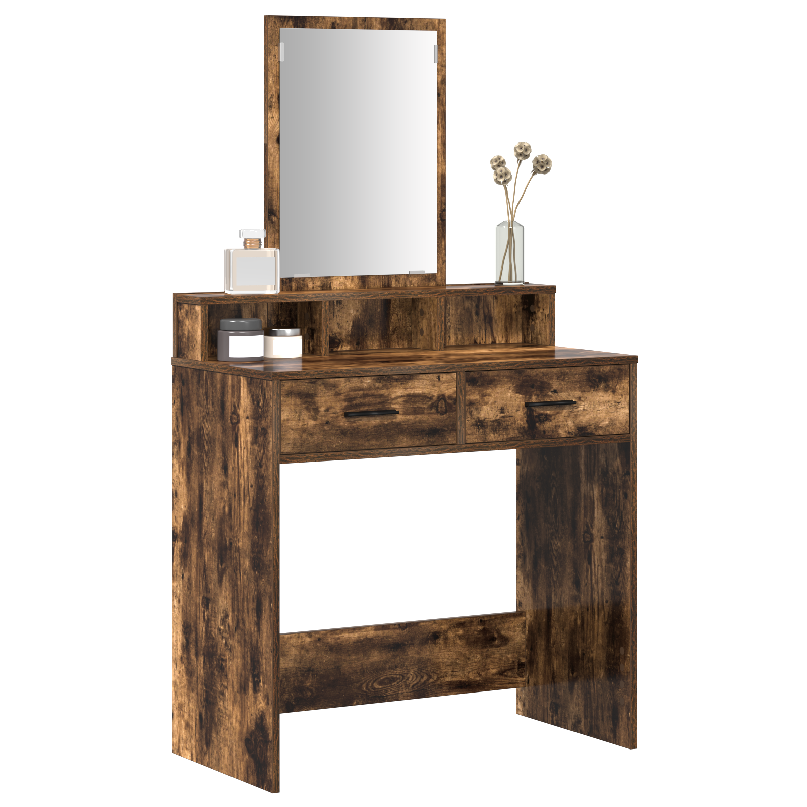 Dressing Table with Drawers - Smoked Oak, 79x41x140 cm - Image 3