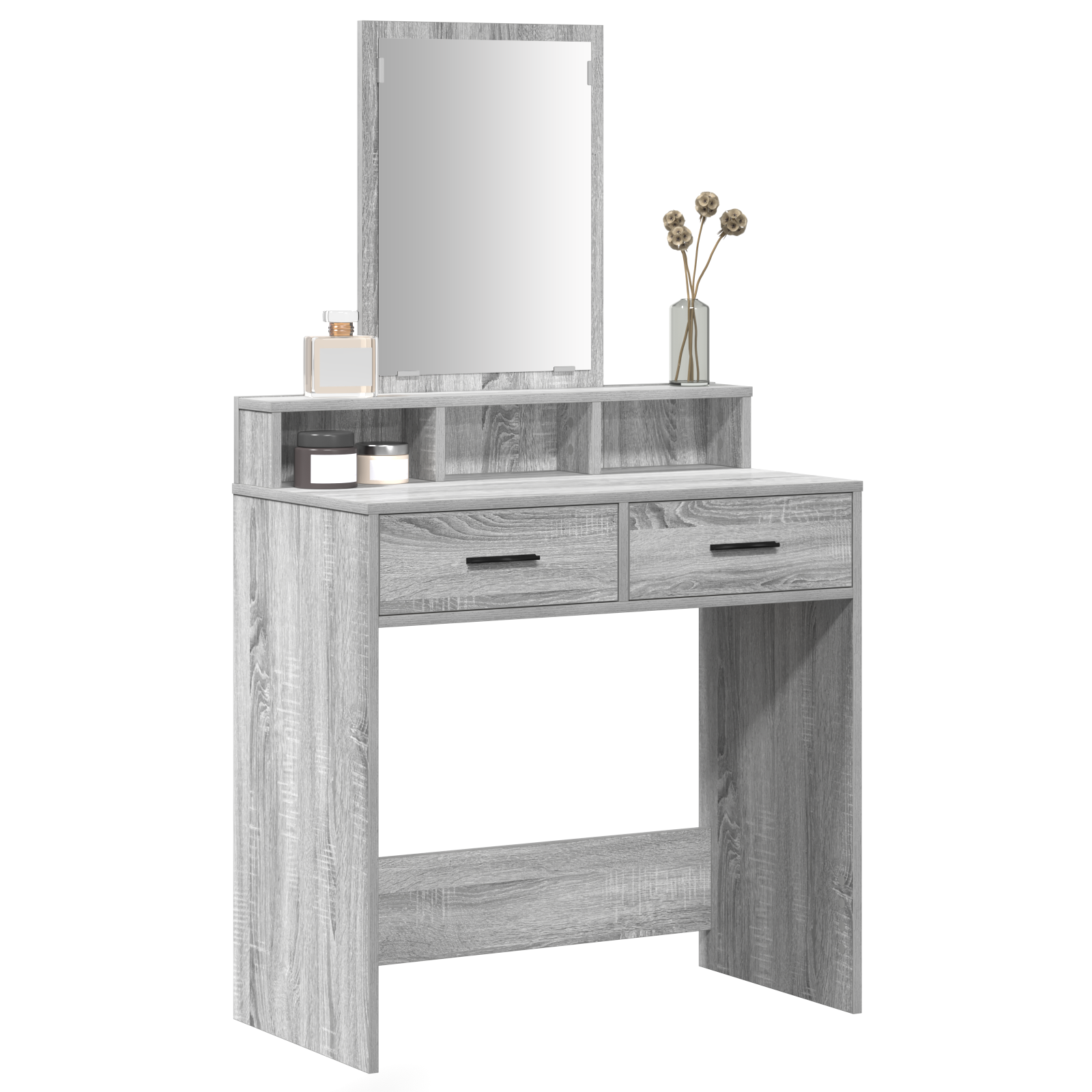 Grey Sonoma Dressing Table with Drawers - 79x41x140 cm - Image 3